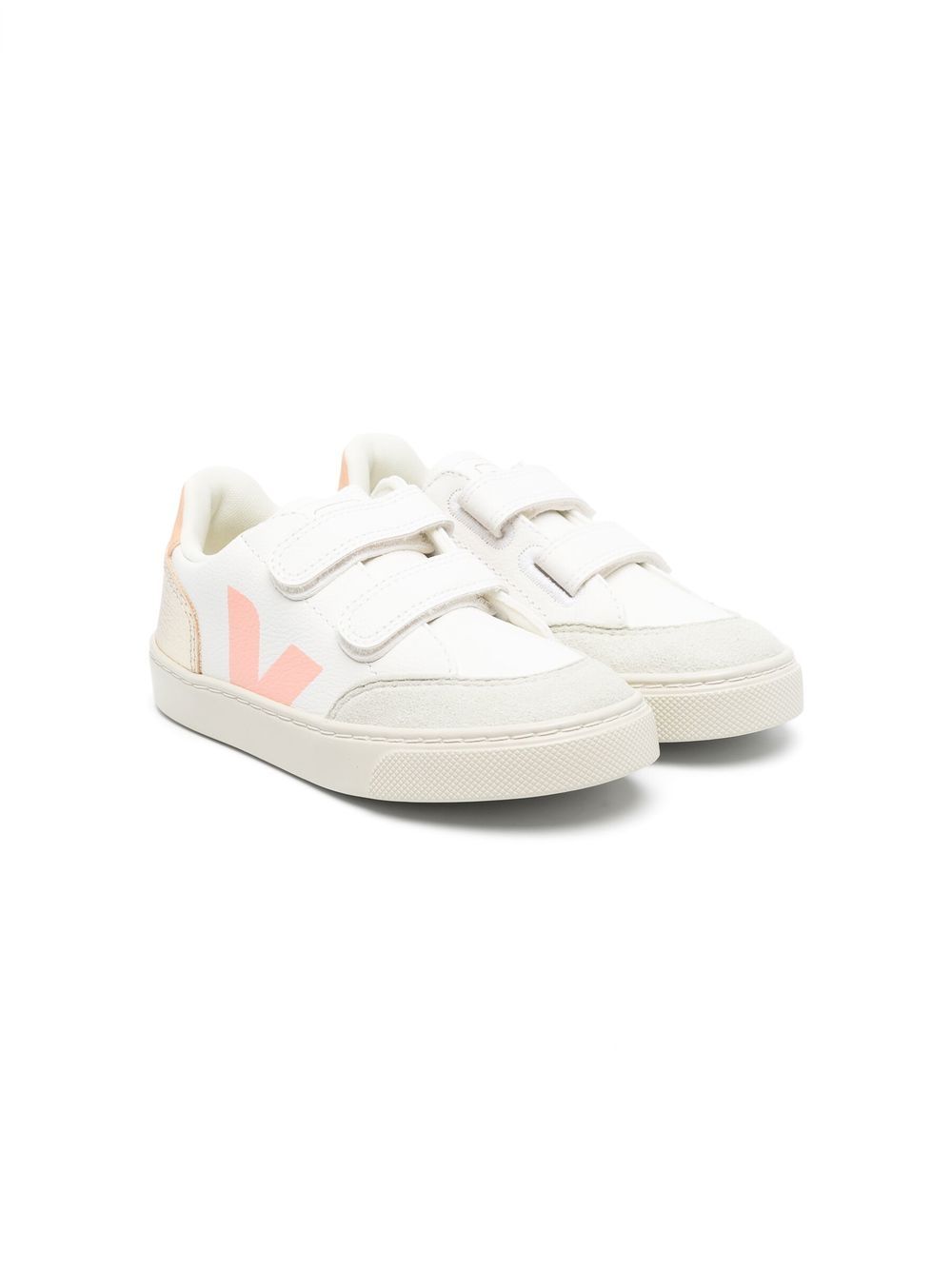 VEJA Kids 标贴魔术贴运动鞋 - 白色