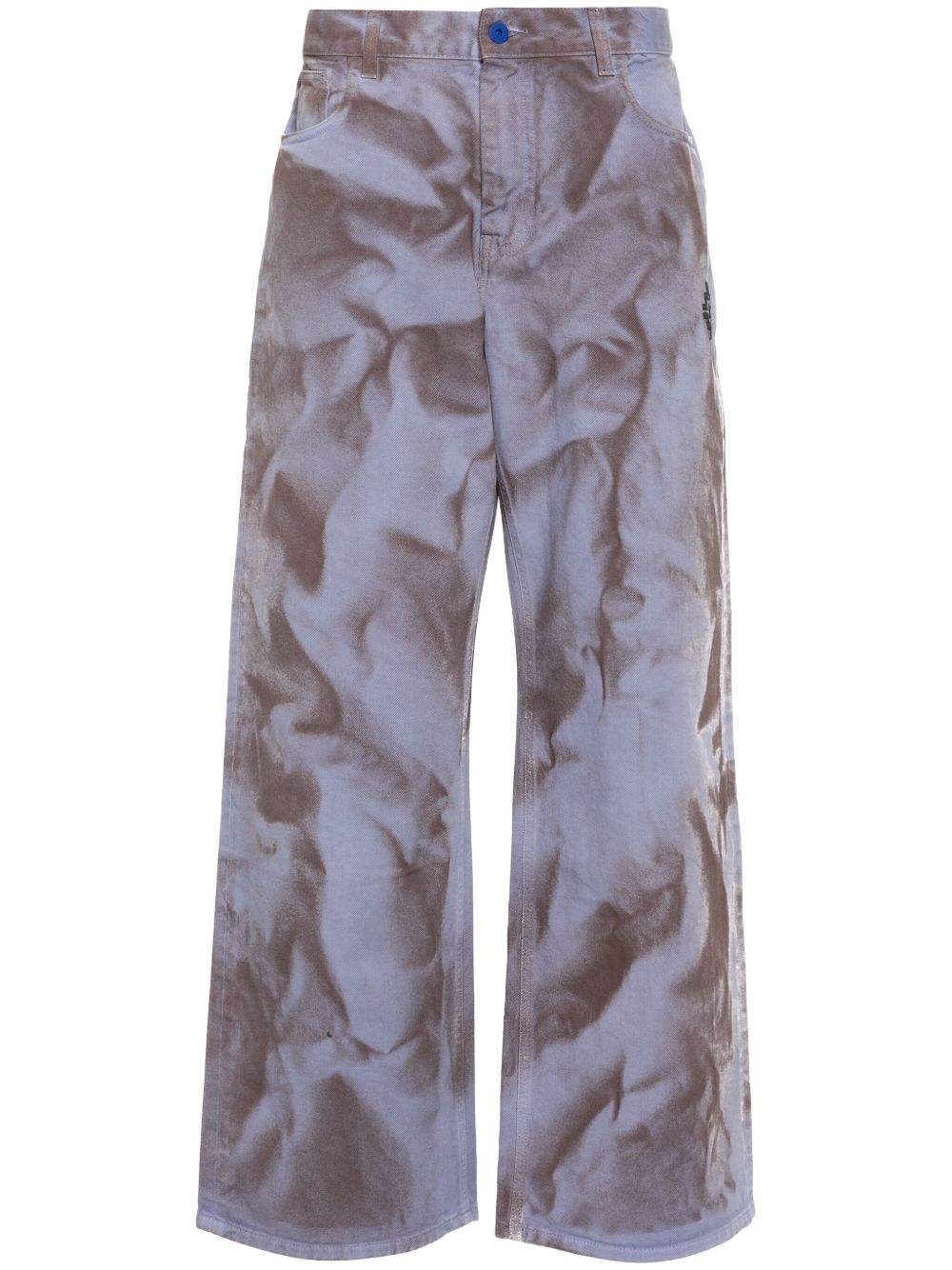 Marcelo Burlon County of Milan 扎染阔腿牛仔裤 - 蓝色