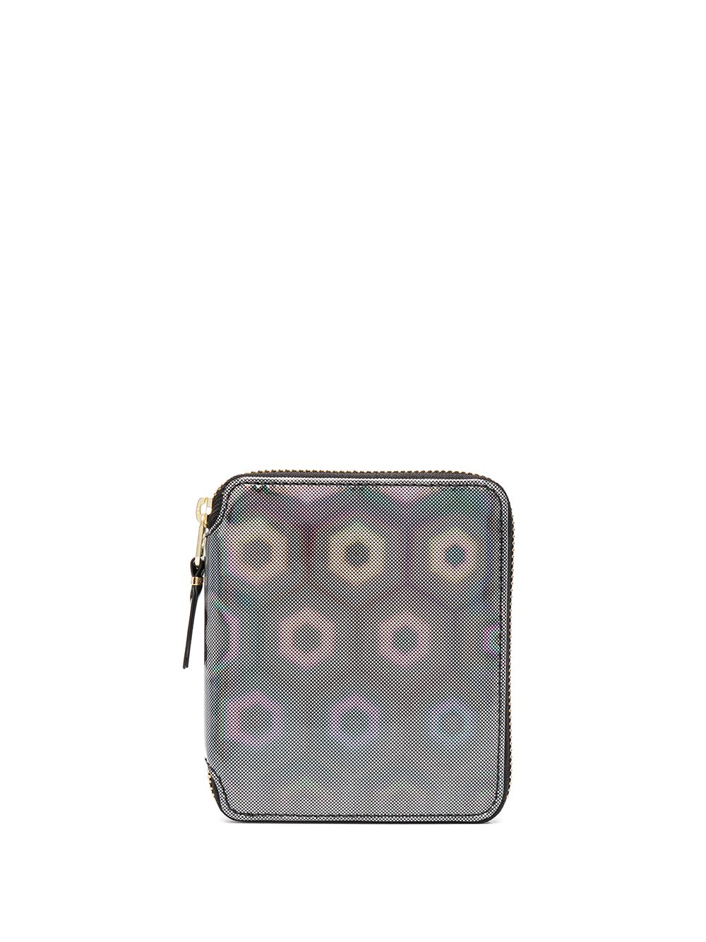 Comme Des Garçons Wallet 虹彩光泽拉链钱包 - 黑色