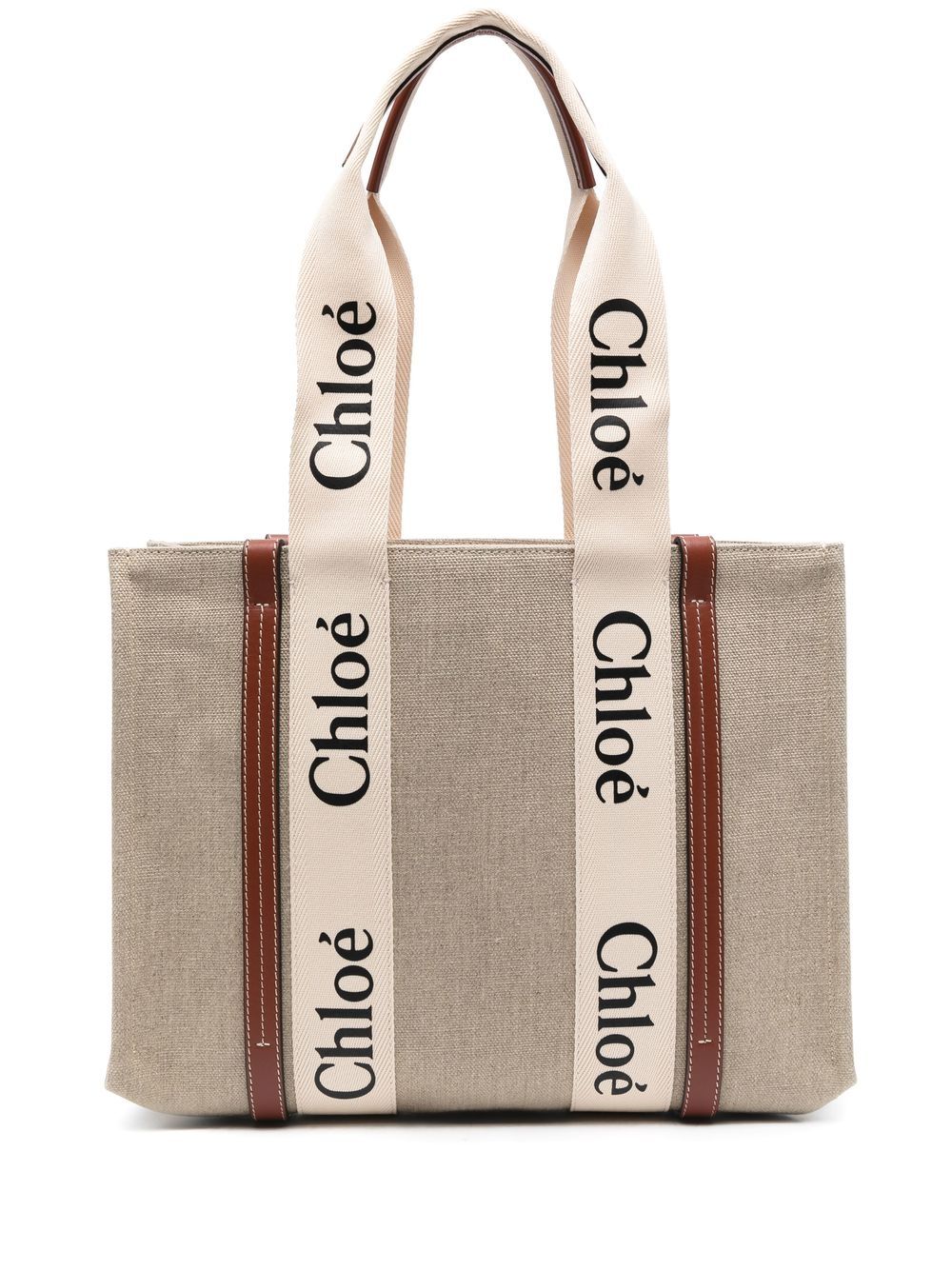 Chloé Woody logo中号手提包 - 中性色