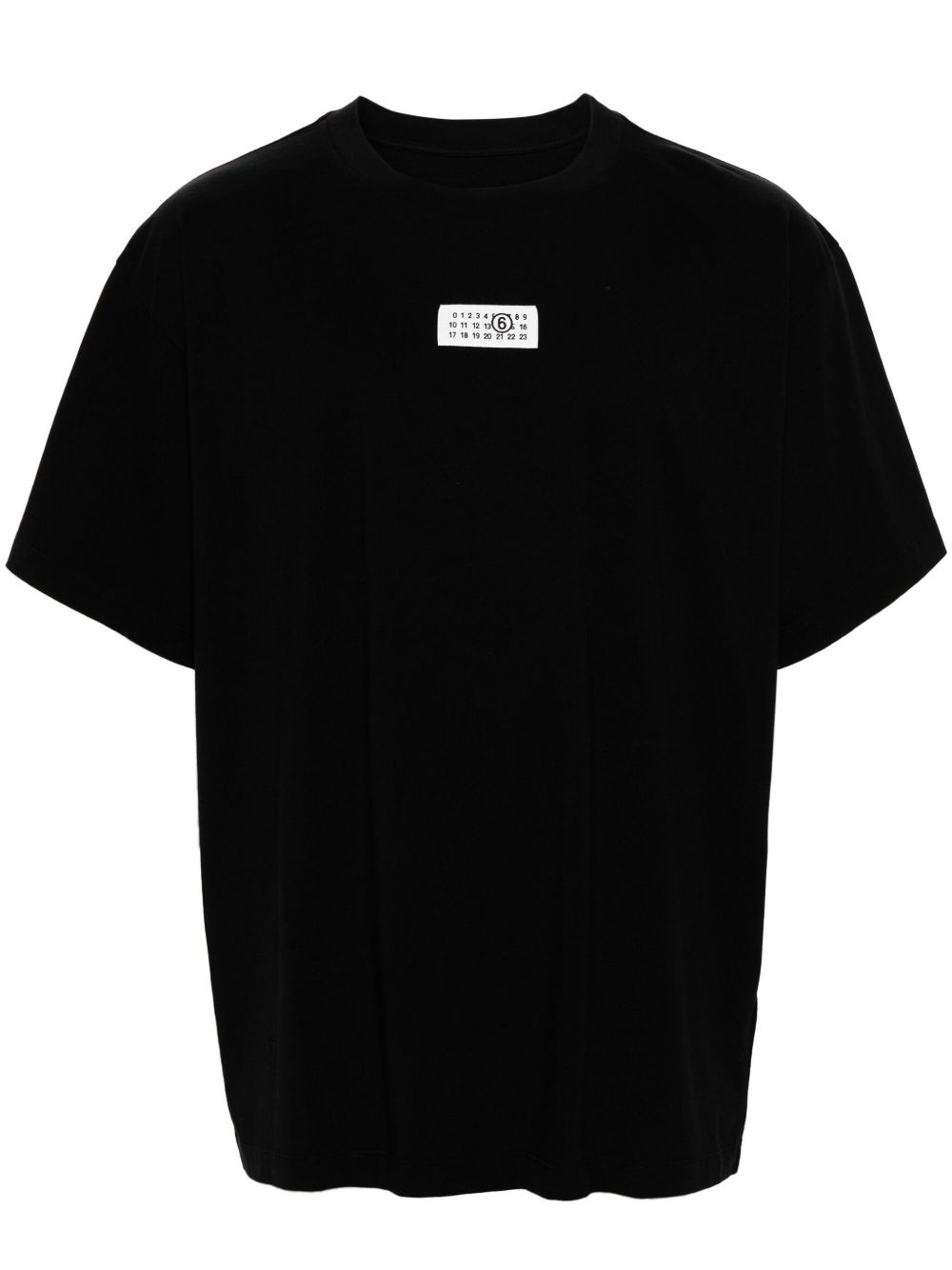 MM6 Maison Margiela 数字图案贴花棉T恤 - 黑色