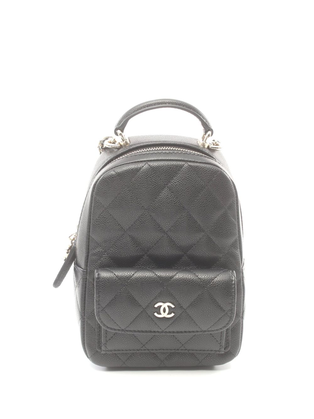 CHANEL Pre-Owned CC 绗缝迷你双肩包（2021年代典藏款） - 黑色