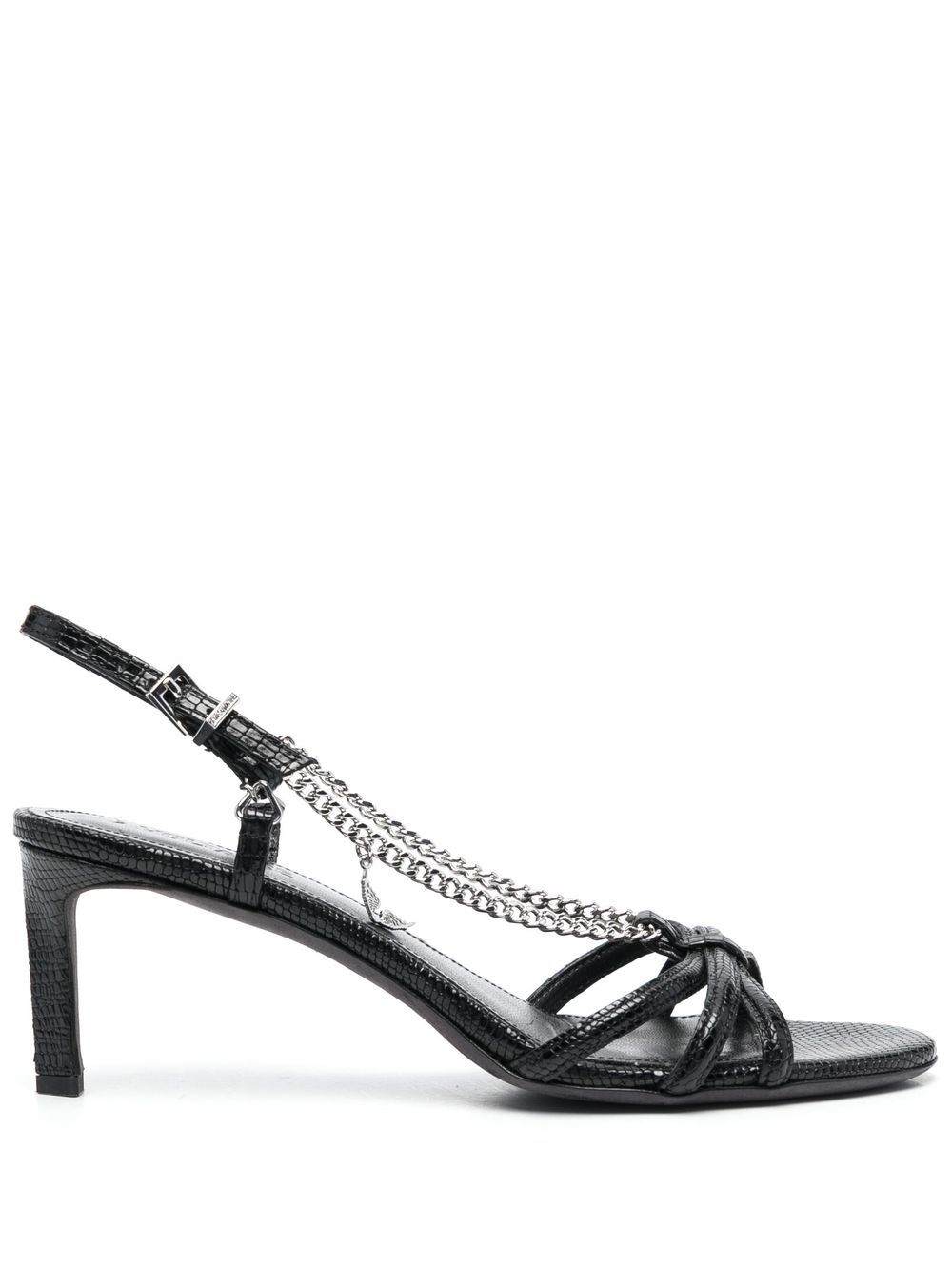 Zadig&Voltaire Sleevless 皮质凉鞋 - 黑色