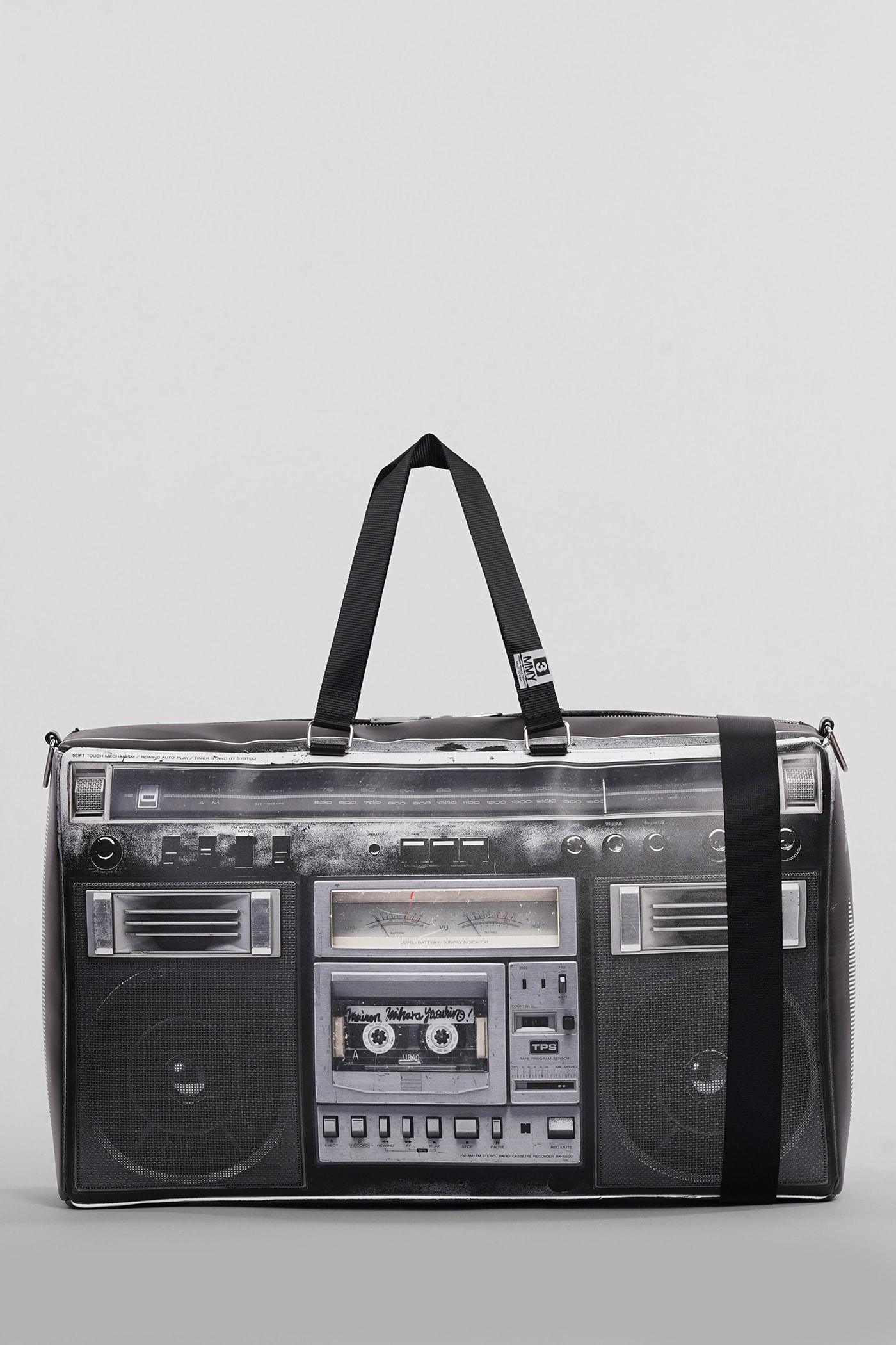 Mihara Yasuhiro Shoulder Bag In Black Polyuretan