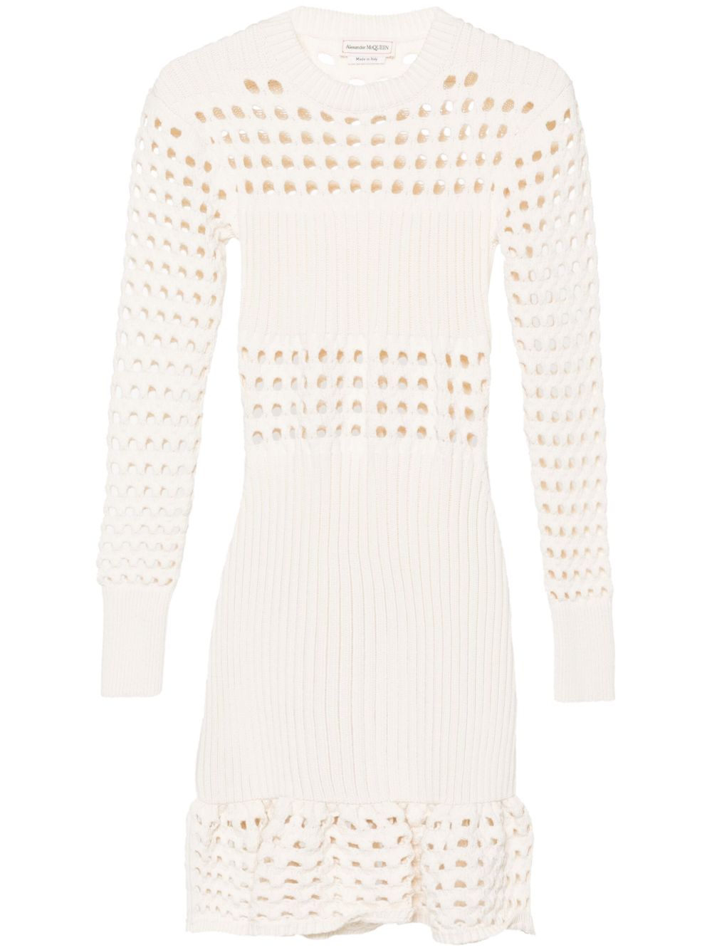 Alexander McQueen 迷你针织连衣裙 - 白色