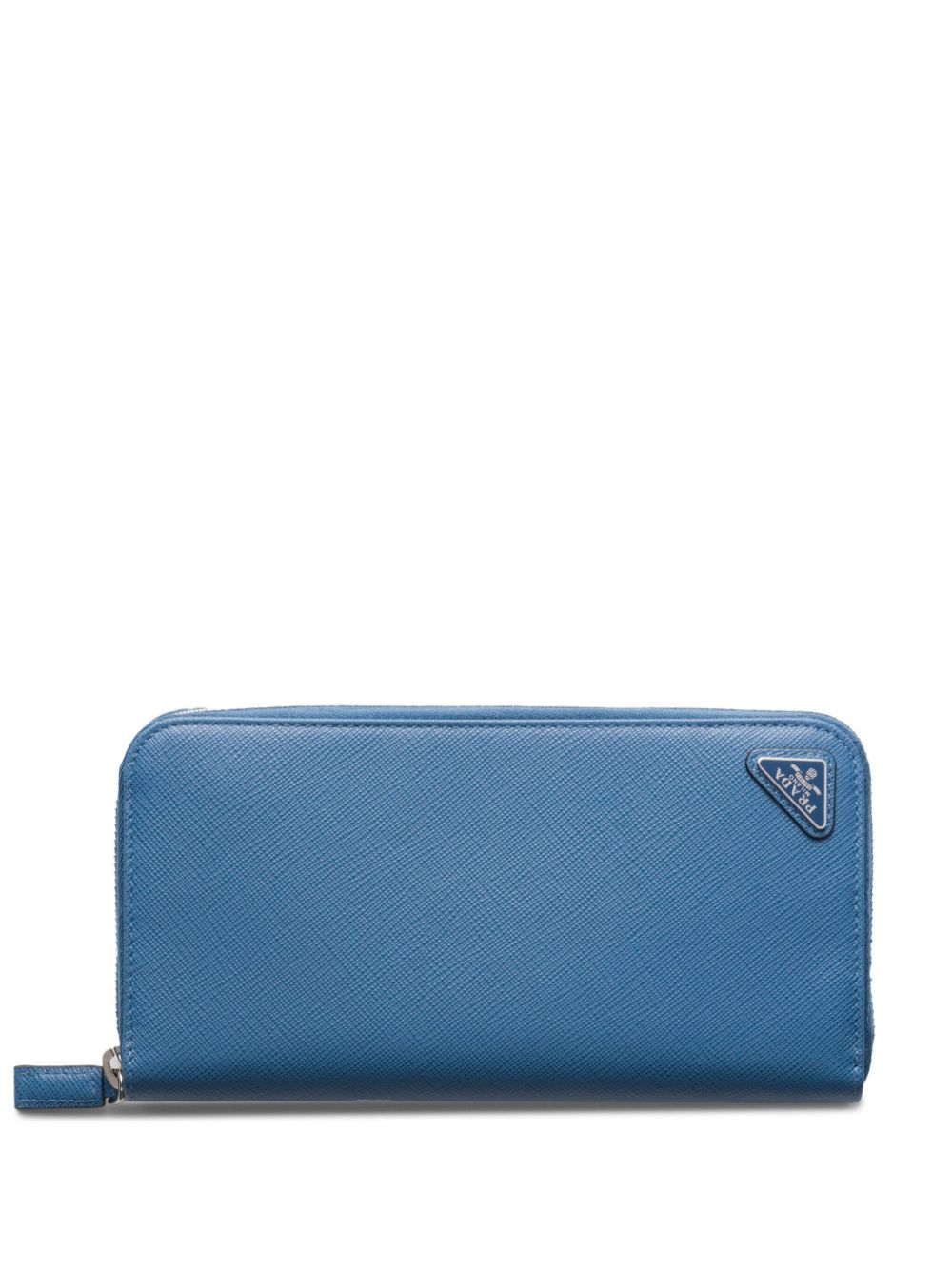 Prada Saffiano 皮质logo标牌钱包 - 蓝色