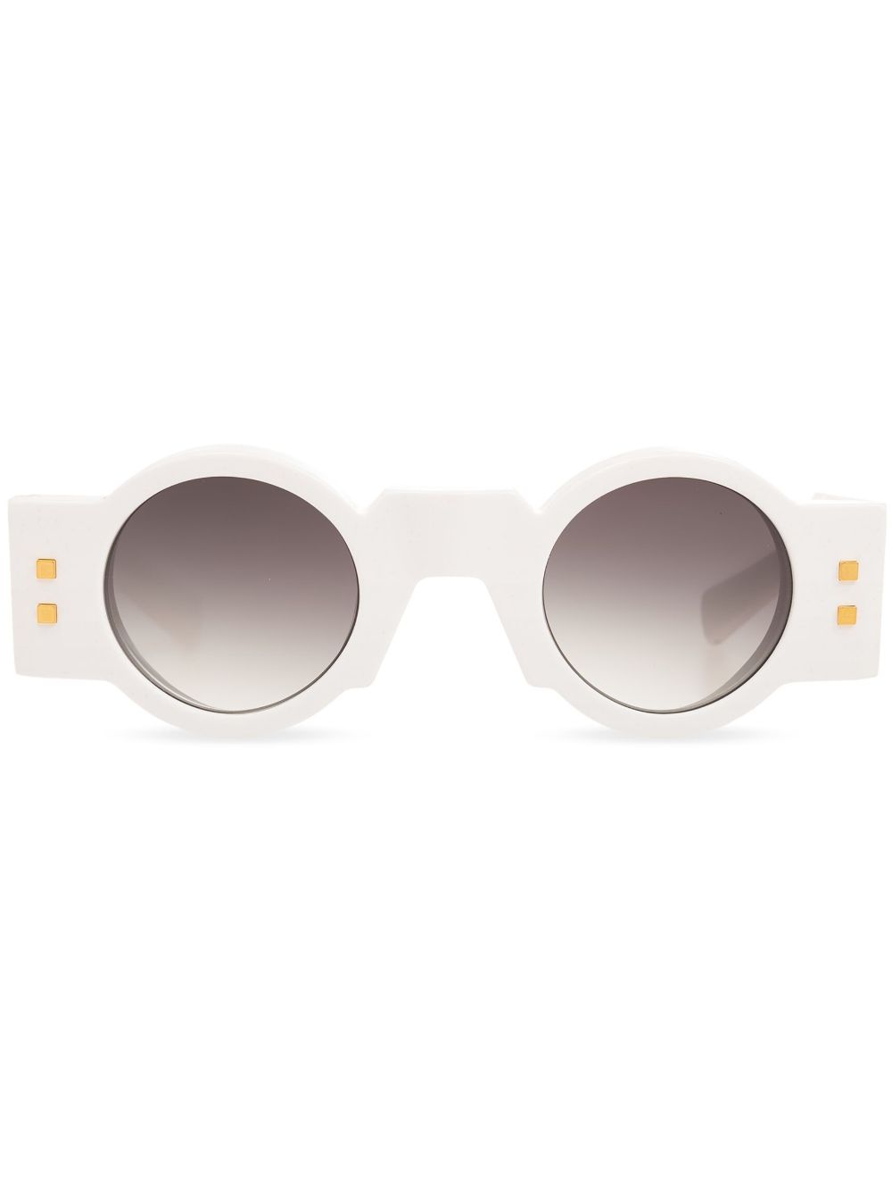 Balmain Eyewear Olivier 圆框太阳眼镜 - 白色