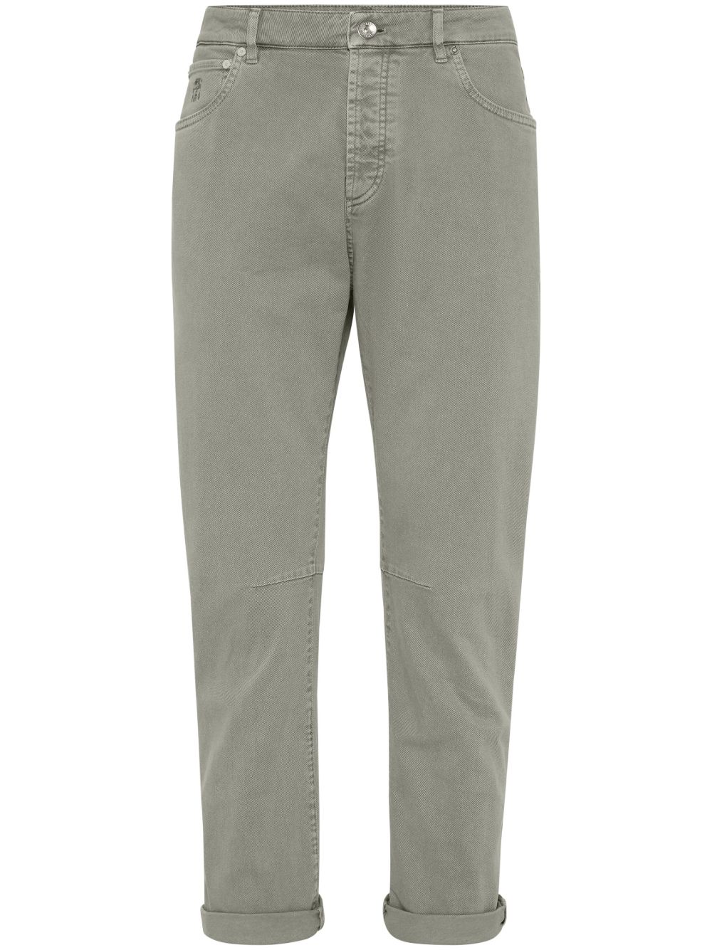 Brunello Cucinelli 染色修身牛仔裤 - 绿色
