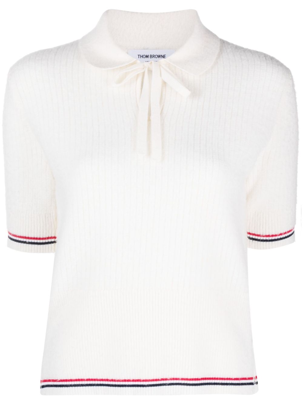 Thom Browne RWB 条纹针织T恤 - 白色