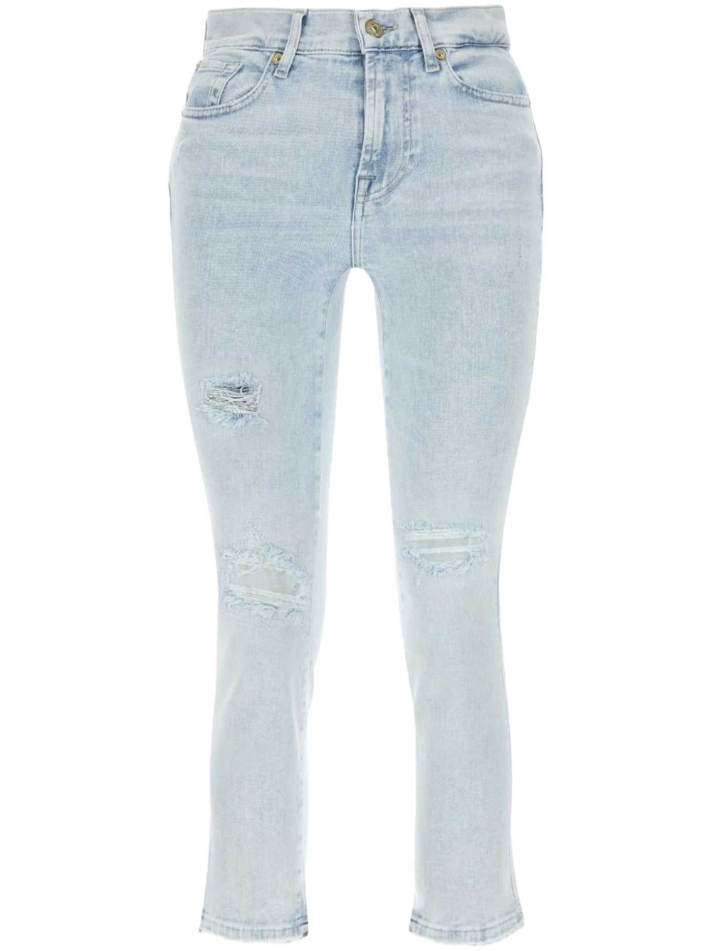 7 For All Mankind 直筒露踝牛仔裤 - 蓝色