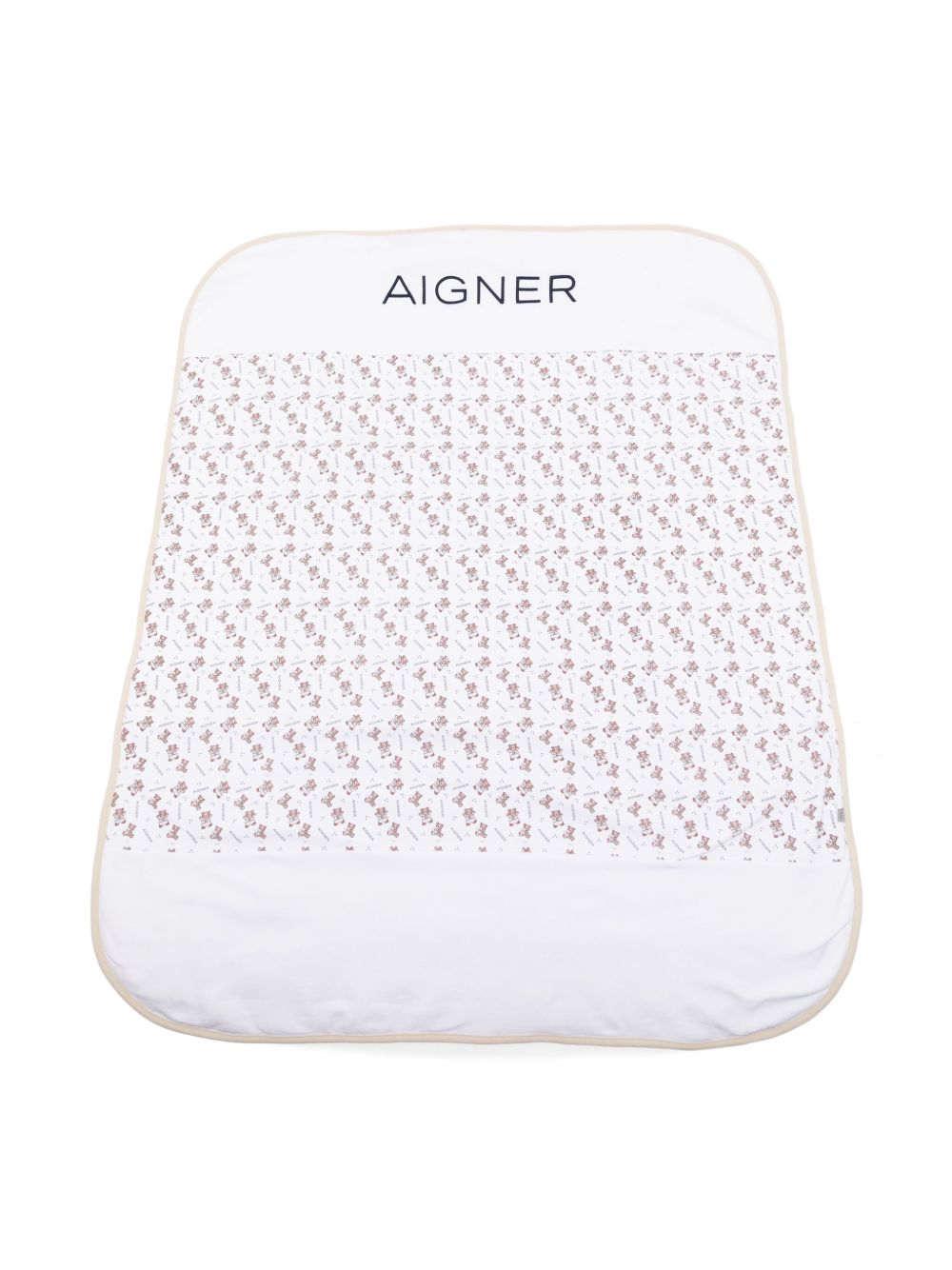 Aigner Kids logo印花比马棉婴儿毯子 - 白色