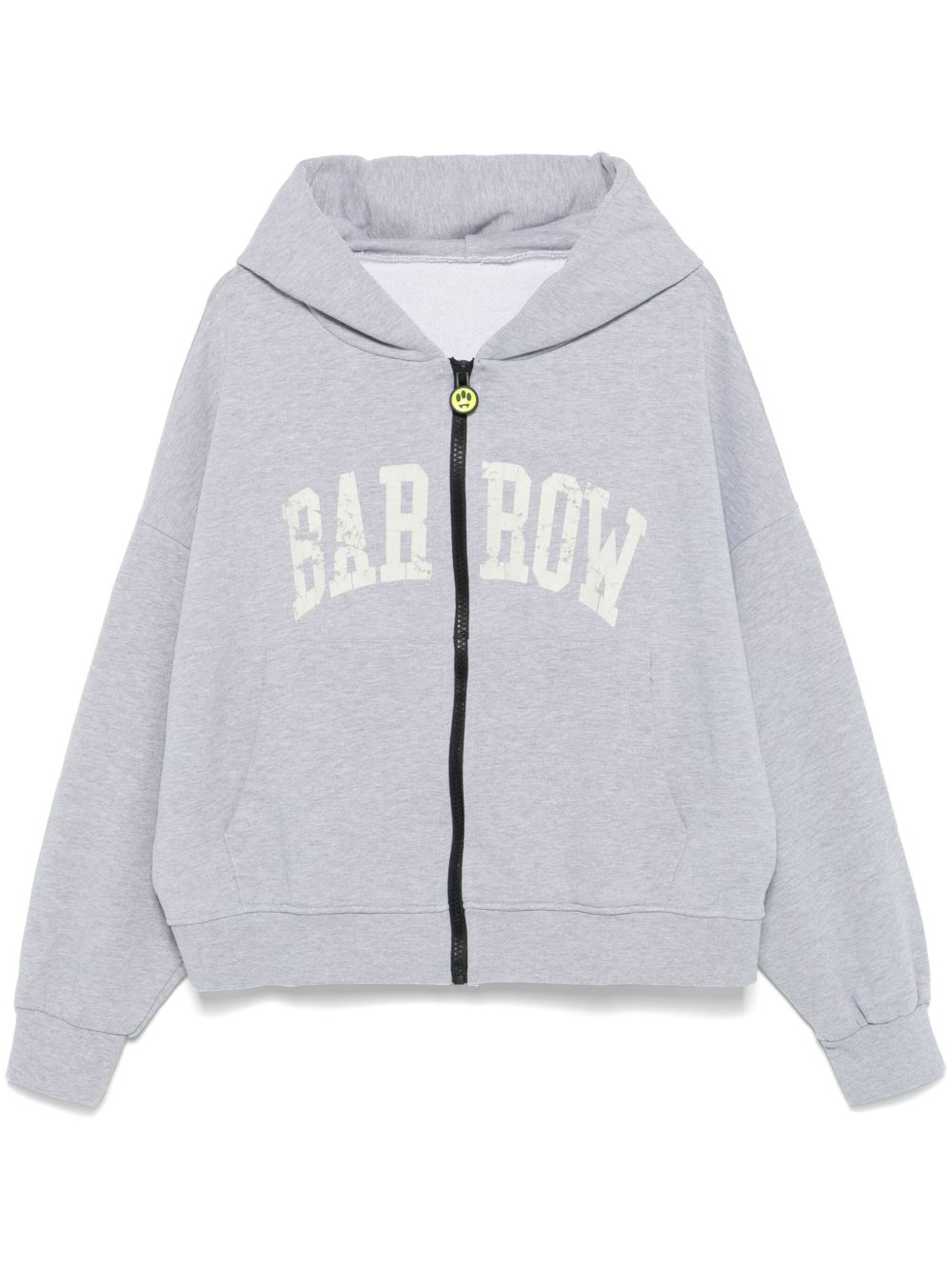 BARROW logo印花拉链连帽衫 - 灰色