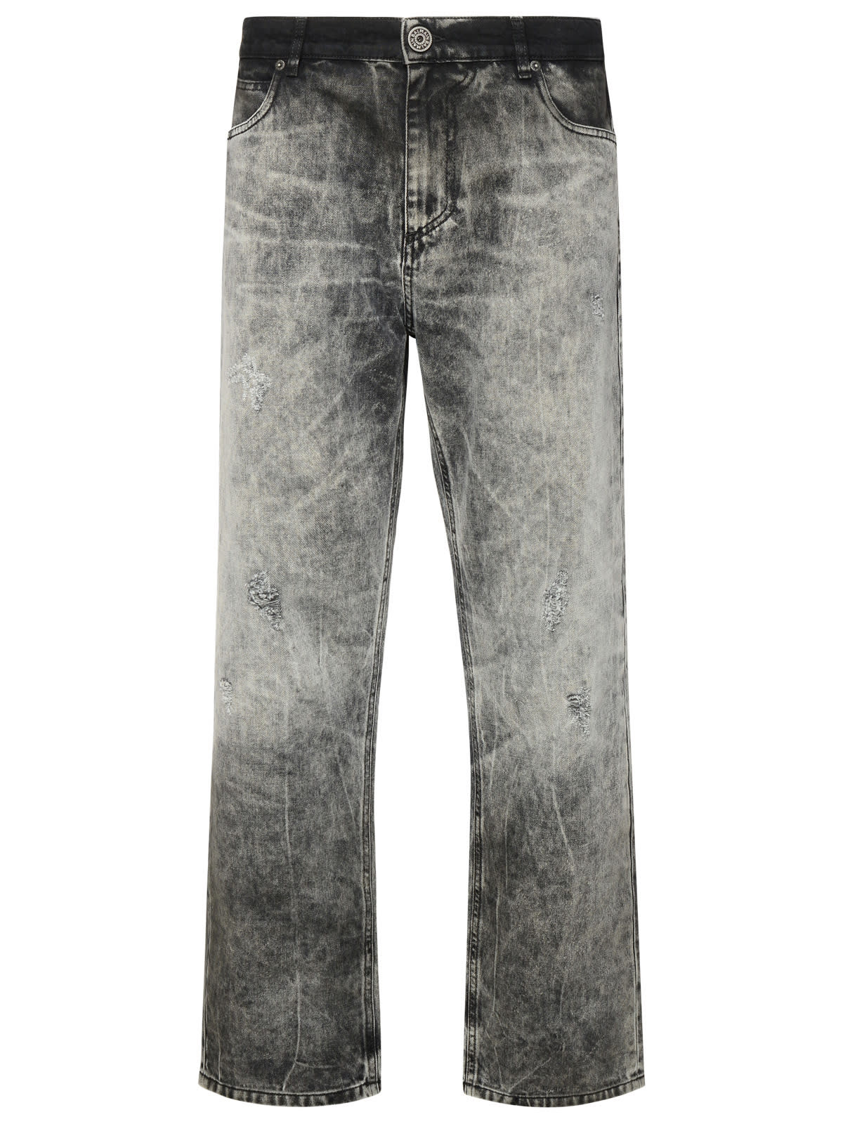 Balmain Gray Cotton Jeans