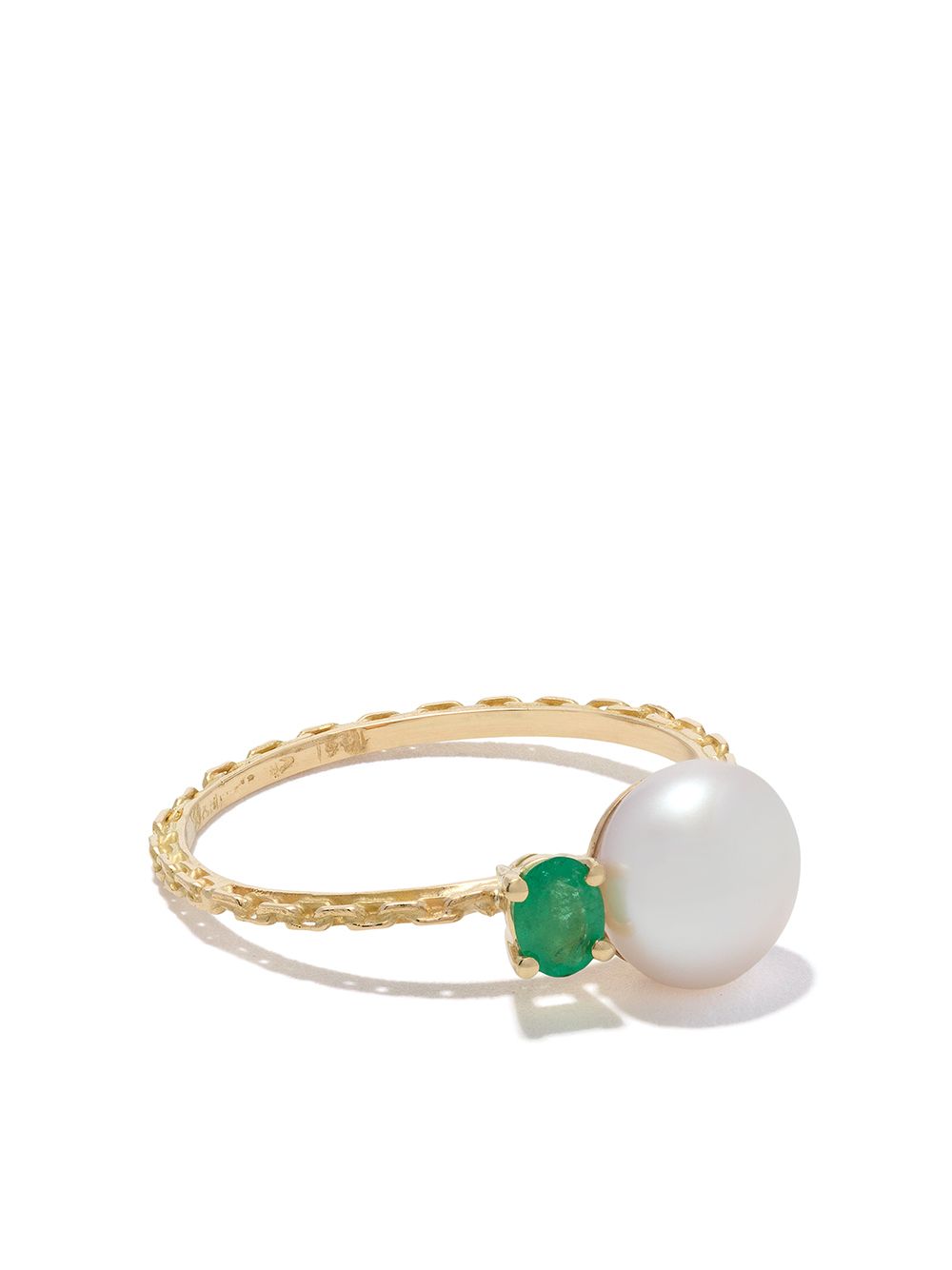 Wouters & Hendrix Gold Emerald & Pearl 18k金祖母绿宝石戒指 - 金色