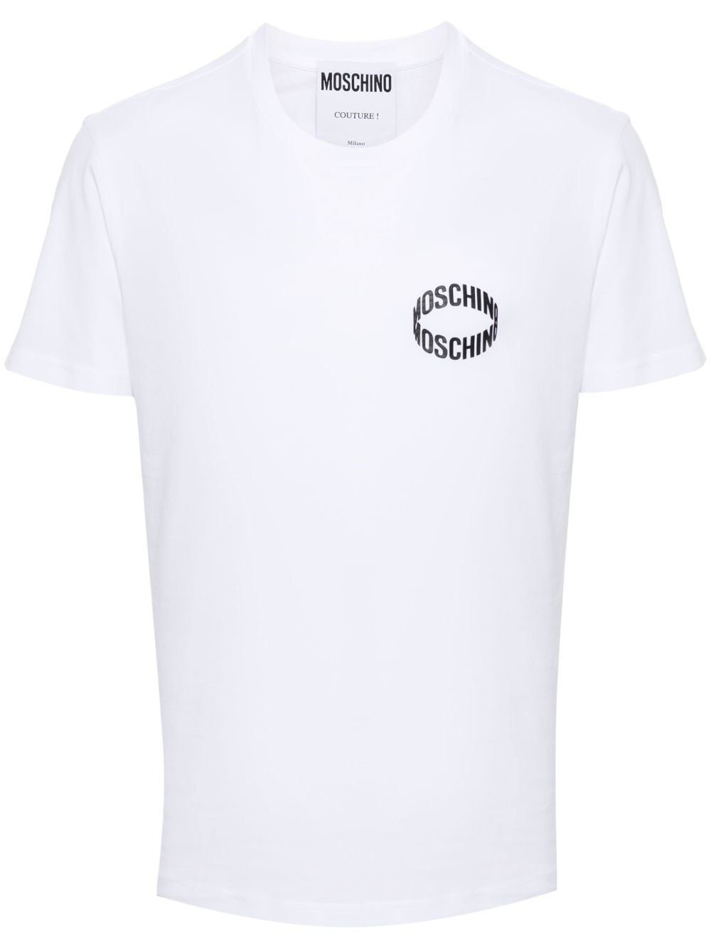 Moschino logo印花棉T恤 - 白色