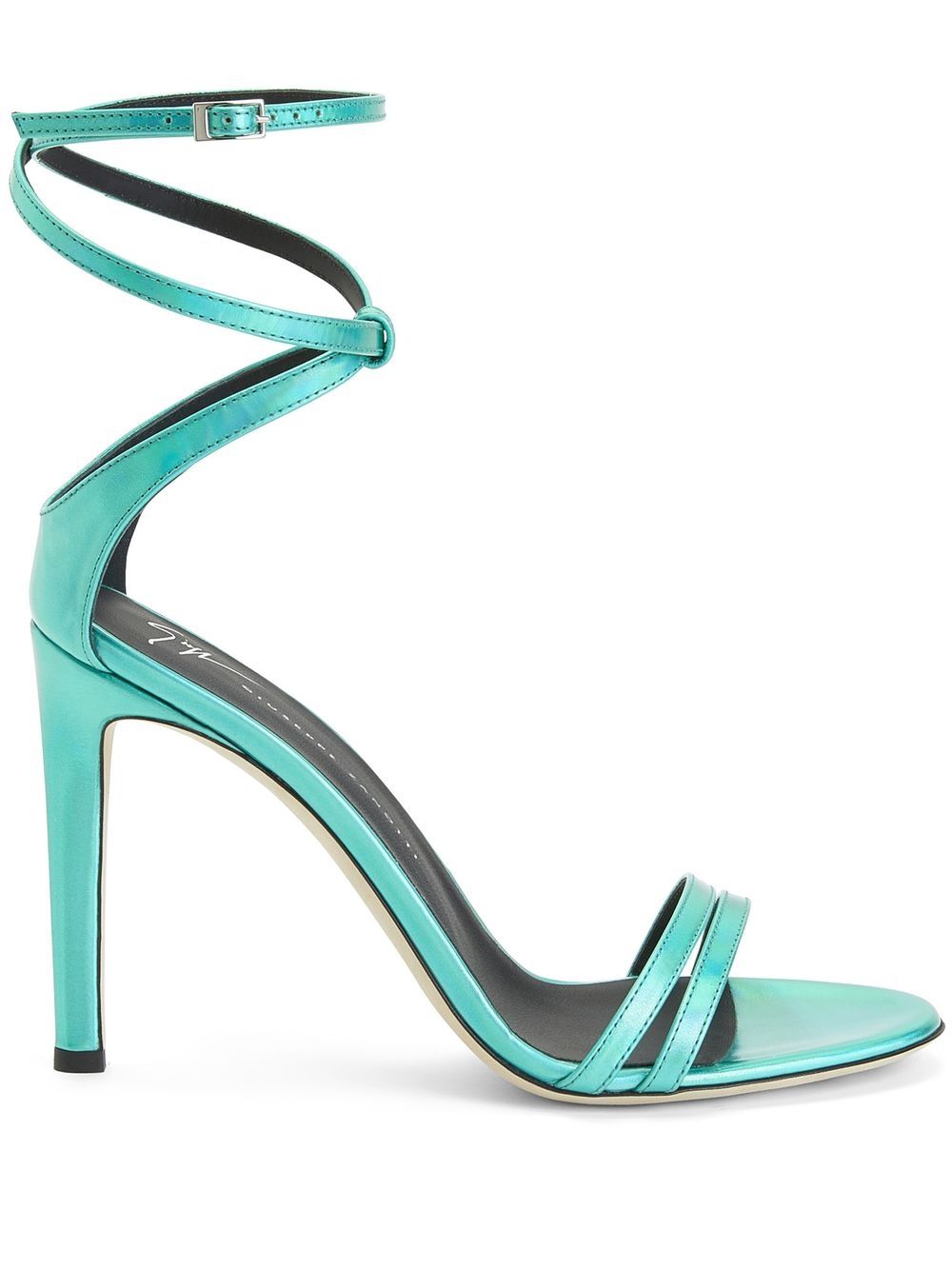 Giuseppe Zanotti 金属感细高跟凉鞋 - 蓝色