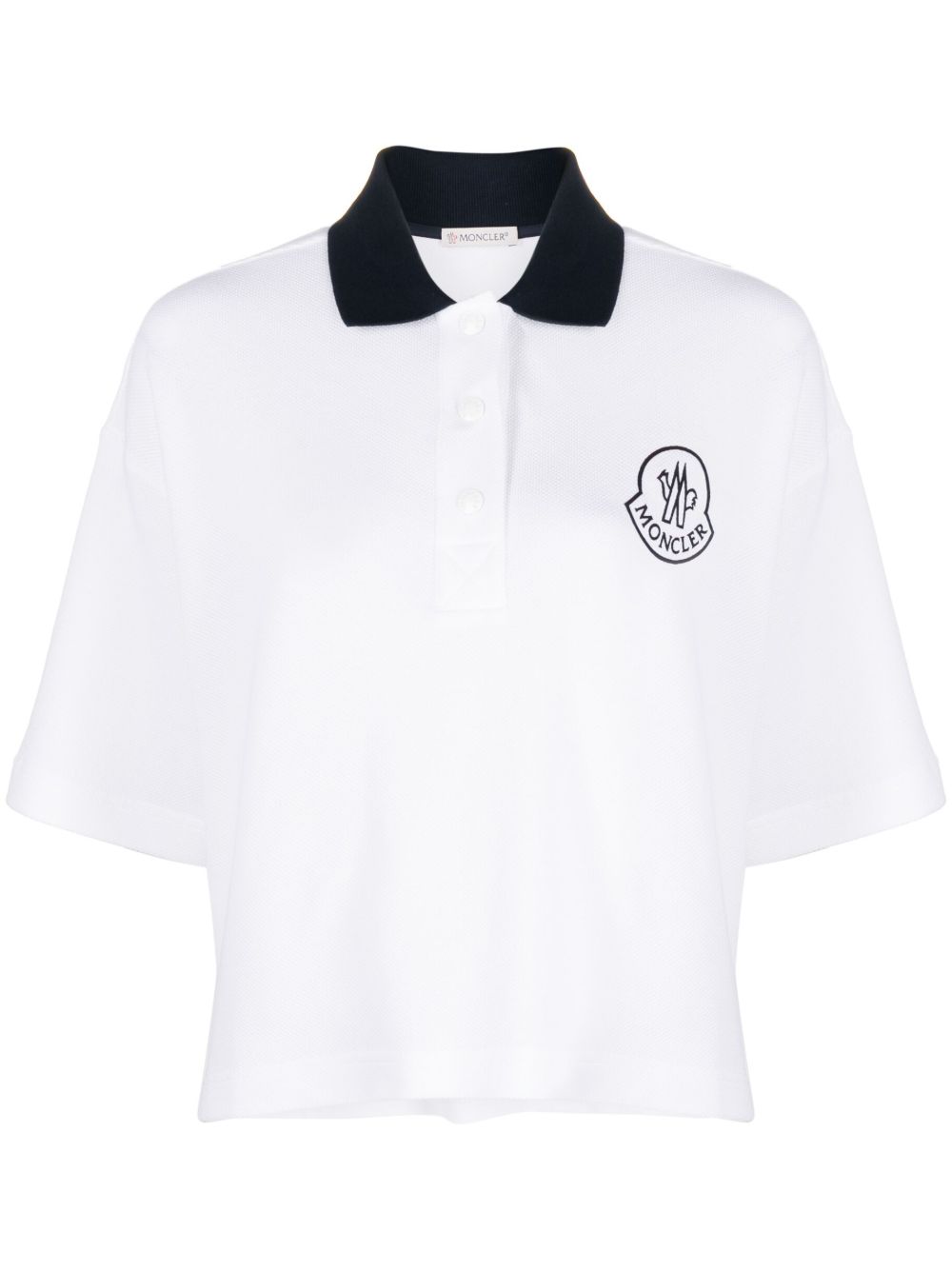 Moncler logo刺绣polo衫 - 白色