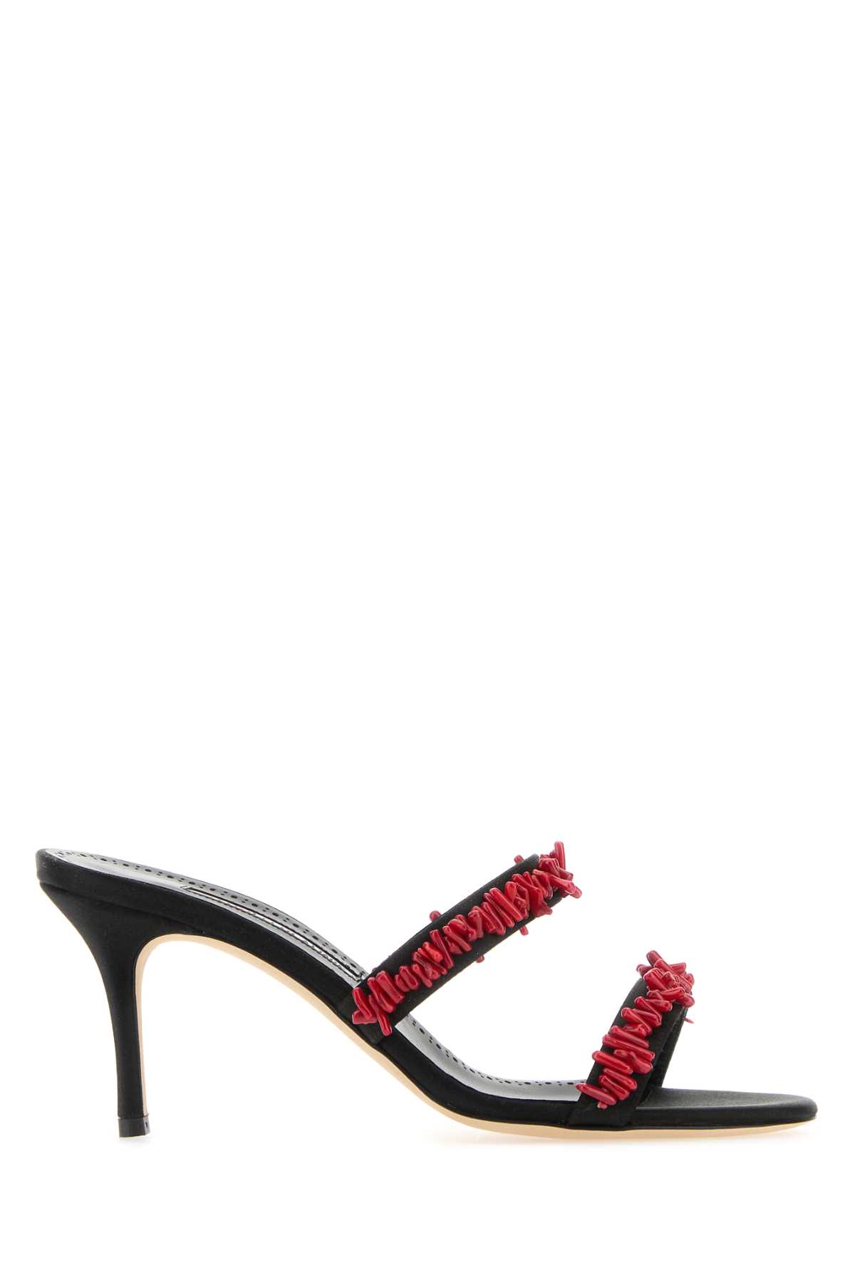 Manolo Blahnik 黑色缎面 Clorette 穆勒鞋