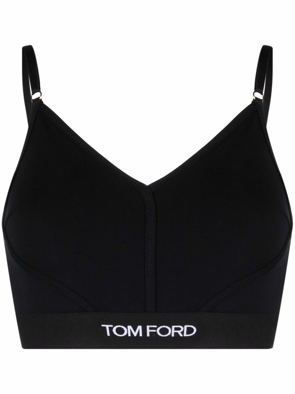 TOM FORD logo织带文胸 - 黑色