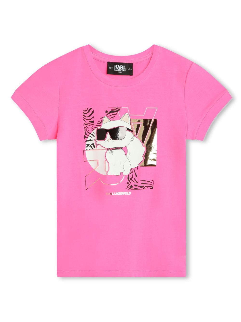 Karl Lagerfeld Kids Choupette 印花平纹针织T恤 - 粉色