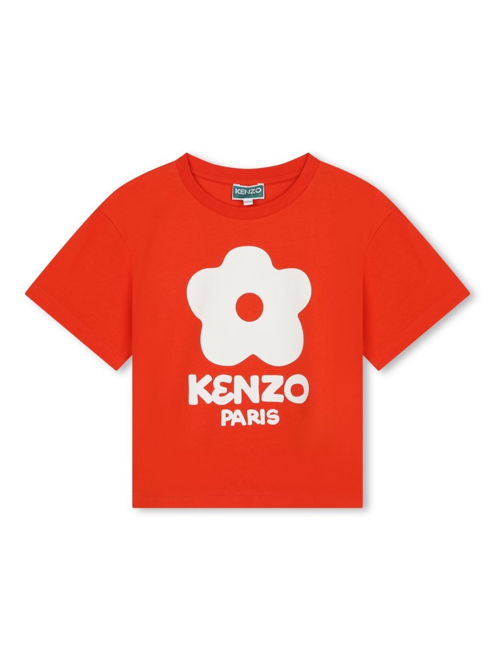 Kenzo Kids logo印花棉T恤 - 红色