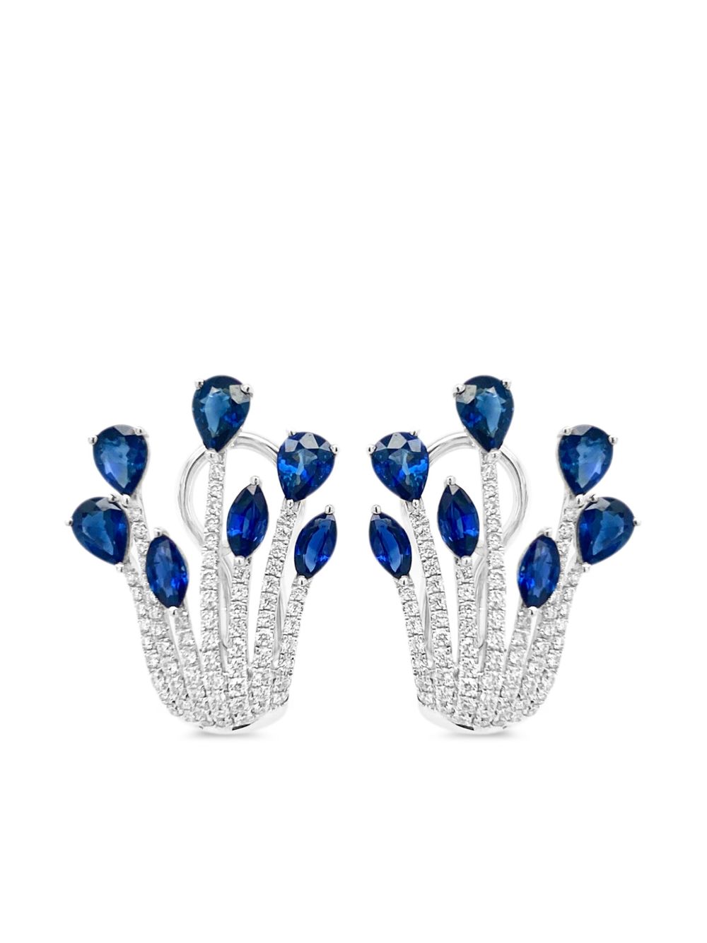 HYT Jewelry 18K白金钻石耳环 - 银色
