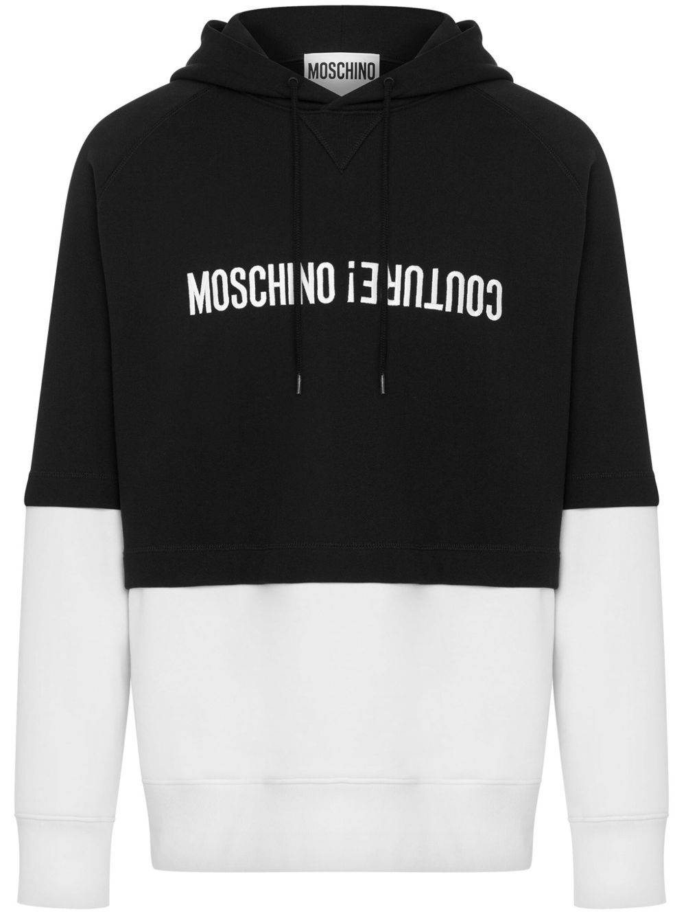 Moschino 拼色棉连帽衫 - 黑色