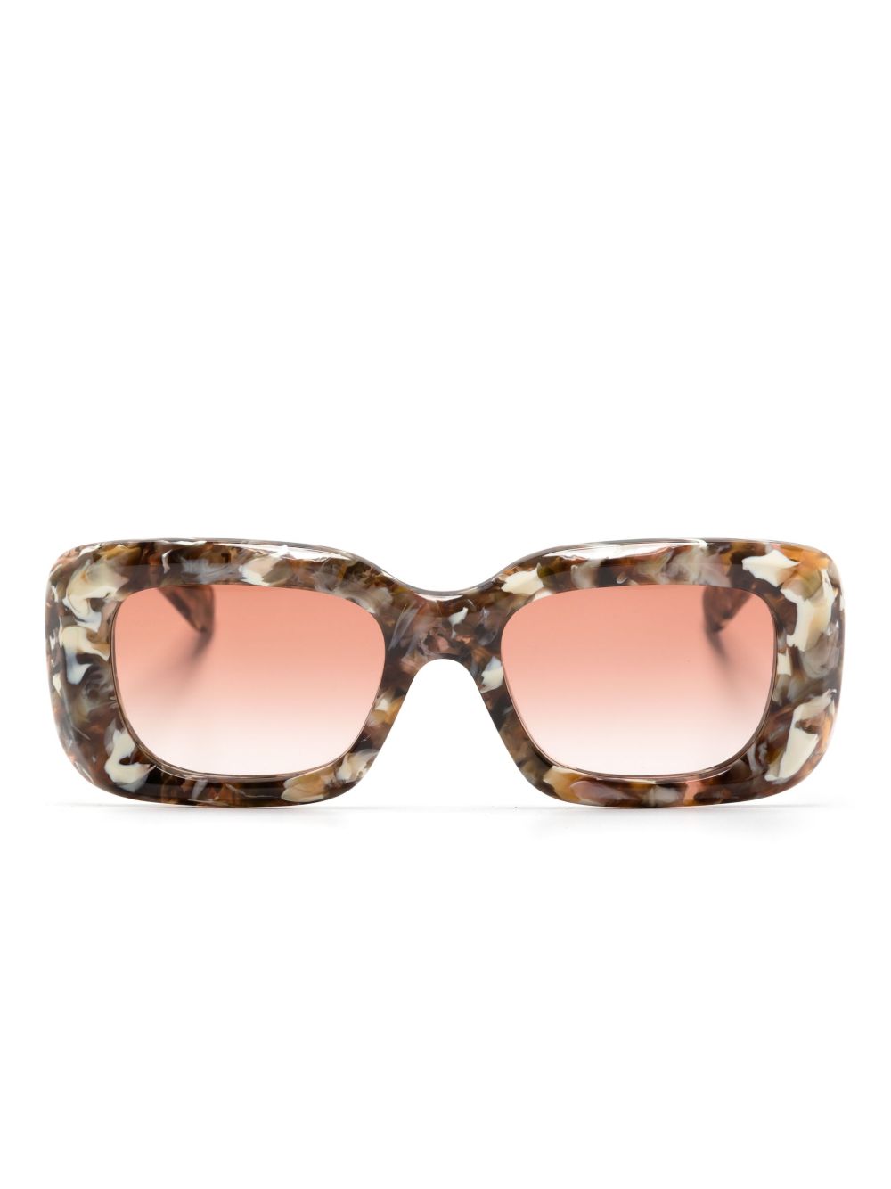 Chloé Eyewear Gayia 长方形框太阳眼镜 - 褐色