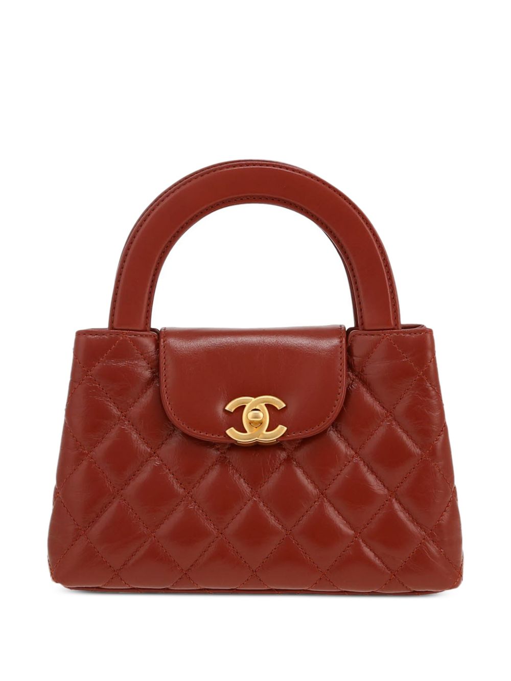 CHANEL Pre-Owned CC 旋扣迷你手提包（典藏款） - 褐色