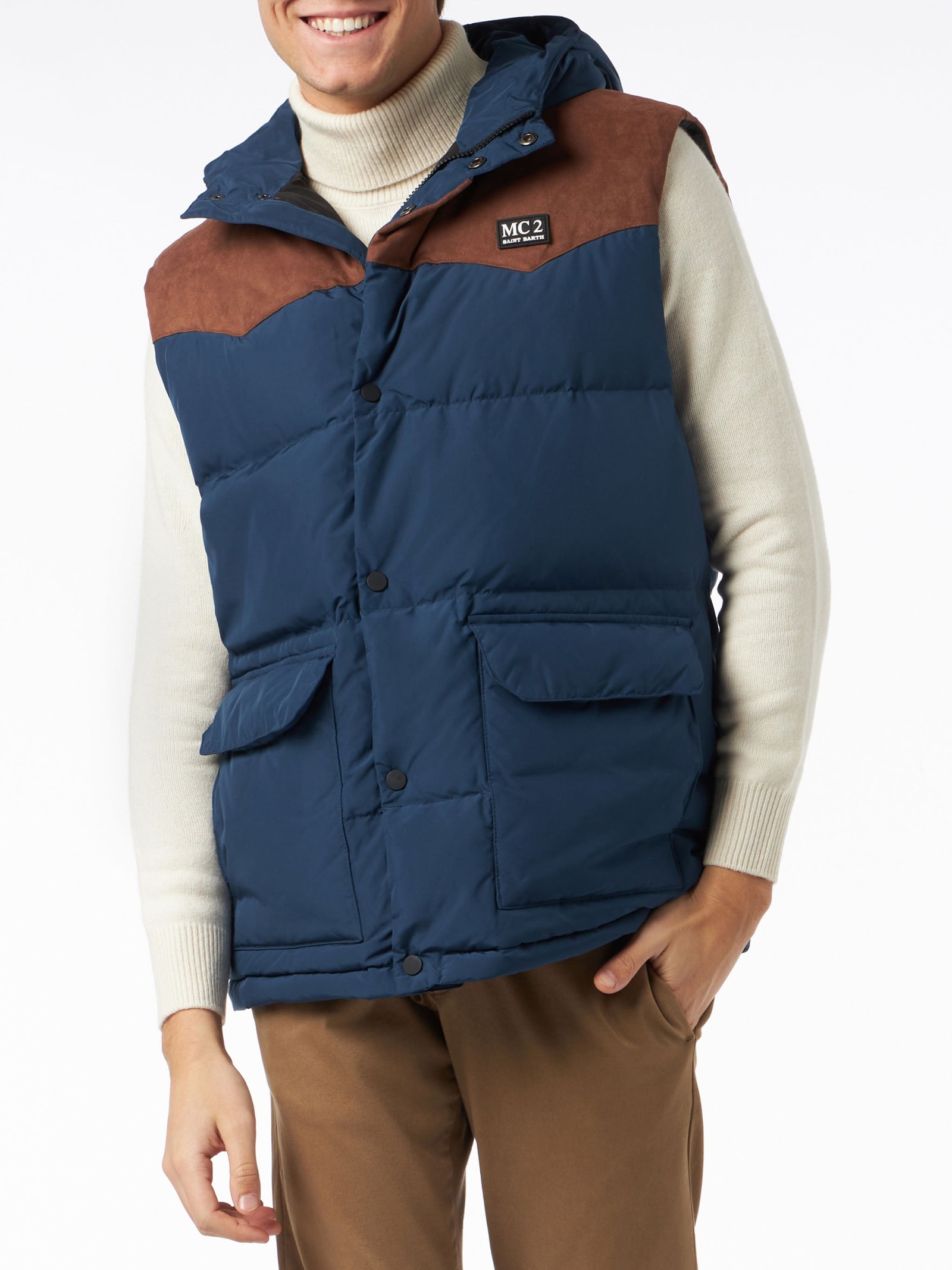 MC2 Saint Barth Man Blue Down Vest