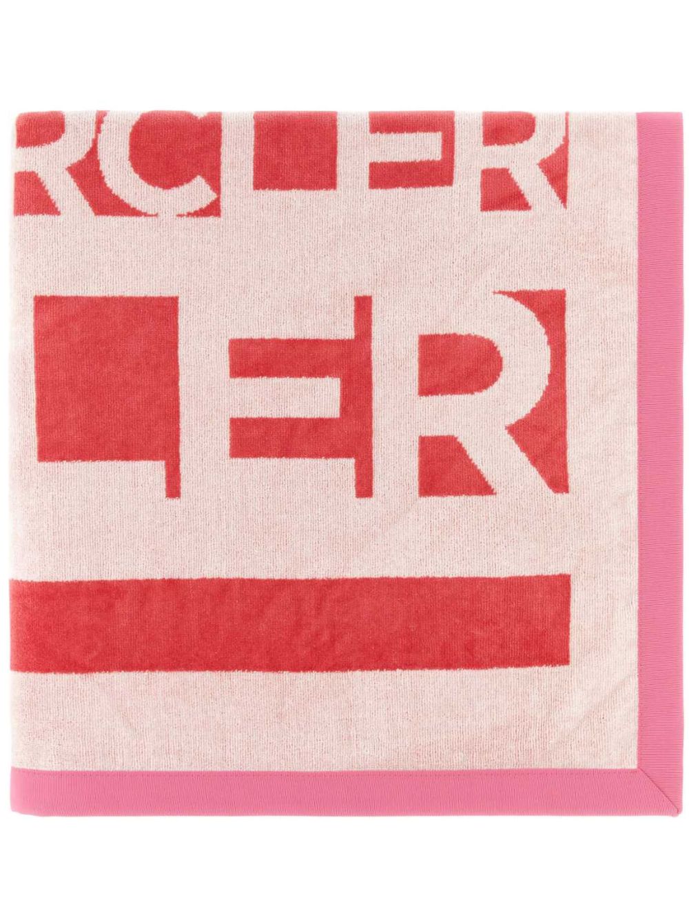 Moncler logo印花毛巾 - 红色