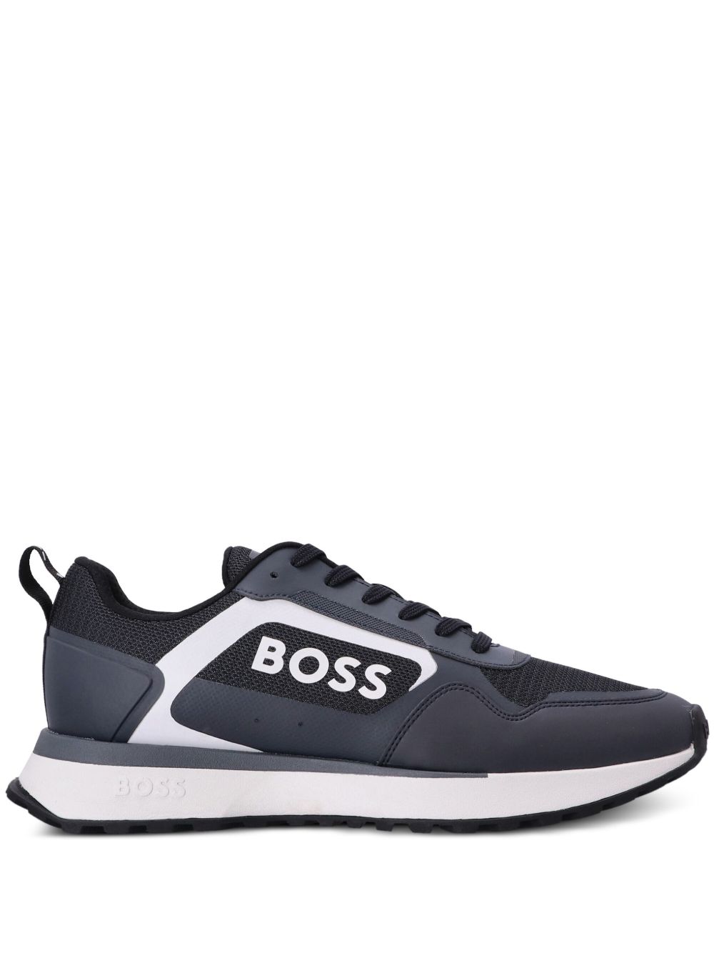 BOSS logo印花网面运动鞋 - 蓝色
