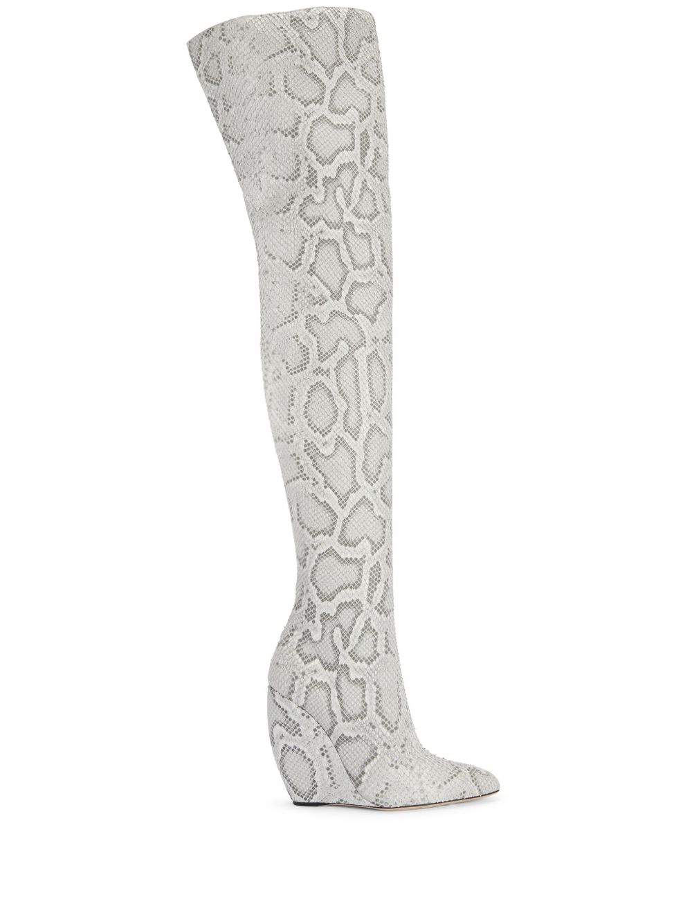 Giuseppe Zanotti Ginnyfer 皮质及膝靴 - 灰色