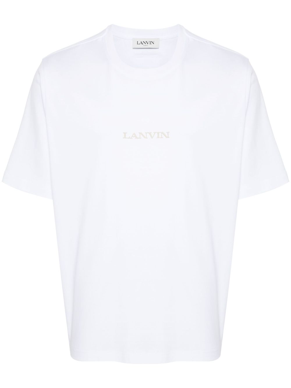 Lanvin logo刺绣棉T恤 - 白色