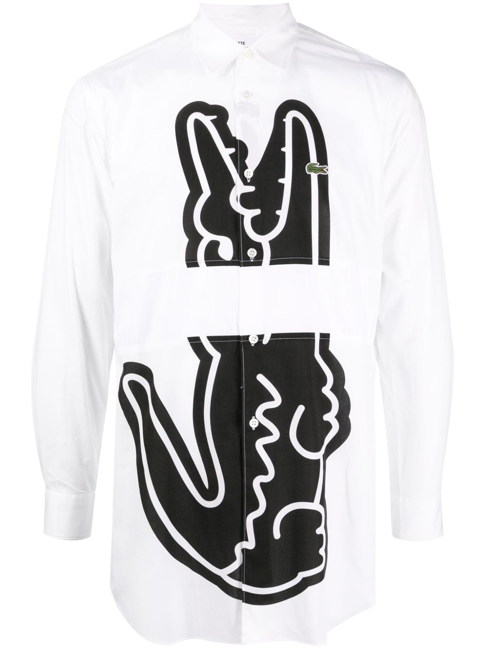 Comme Des Garçons Shirt x Lacoste logo印花棉衬衫 - 白色