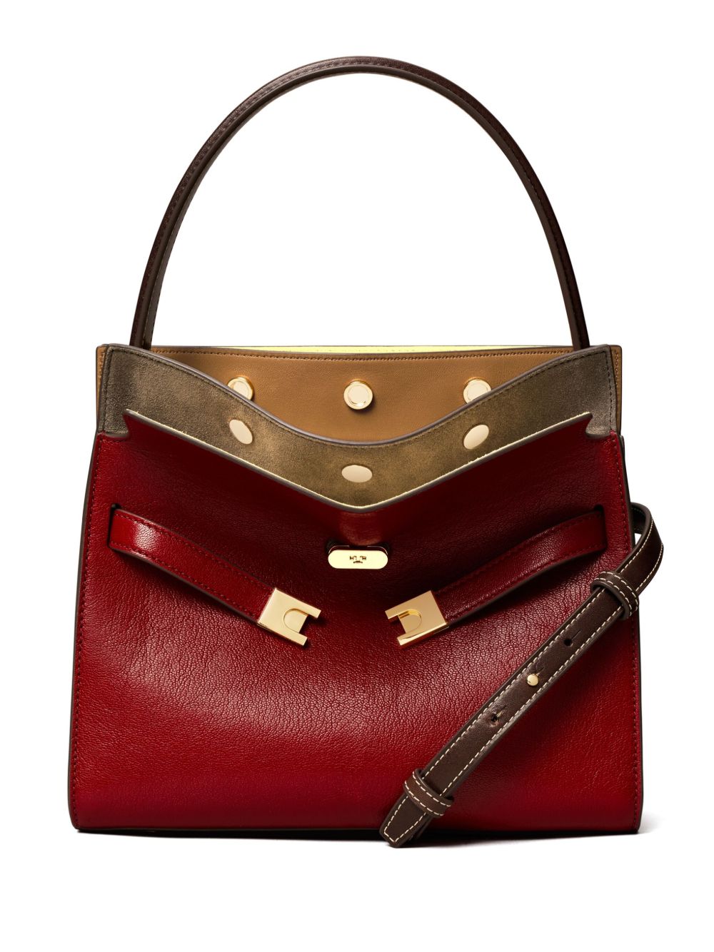 Tory Burch Lee Radziwill 纹理小号手提包 - 红色