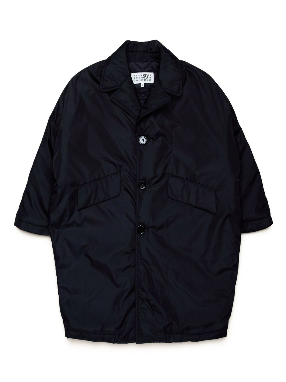 MM6 Maison Margiela Kids logo刺绣填充外套 - 黑色
