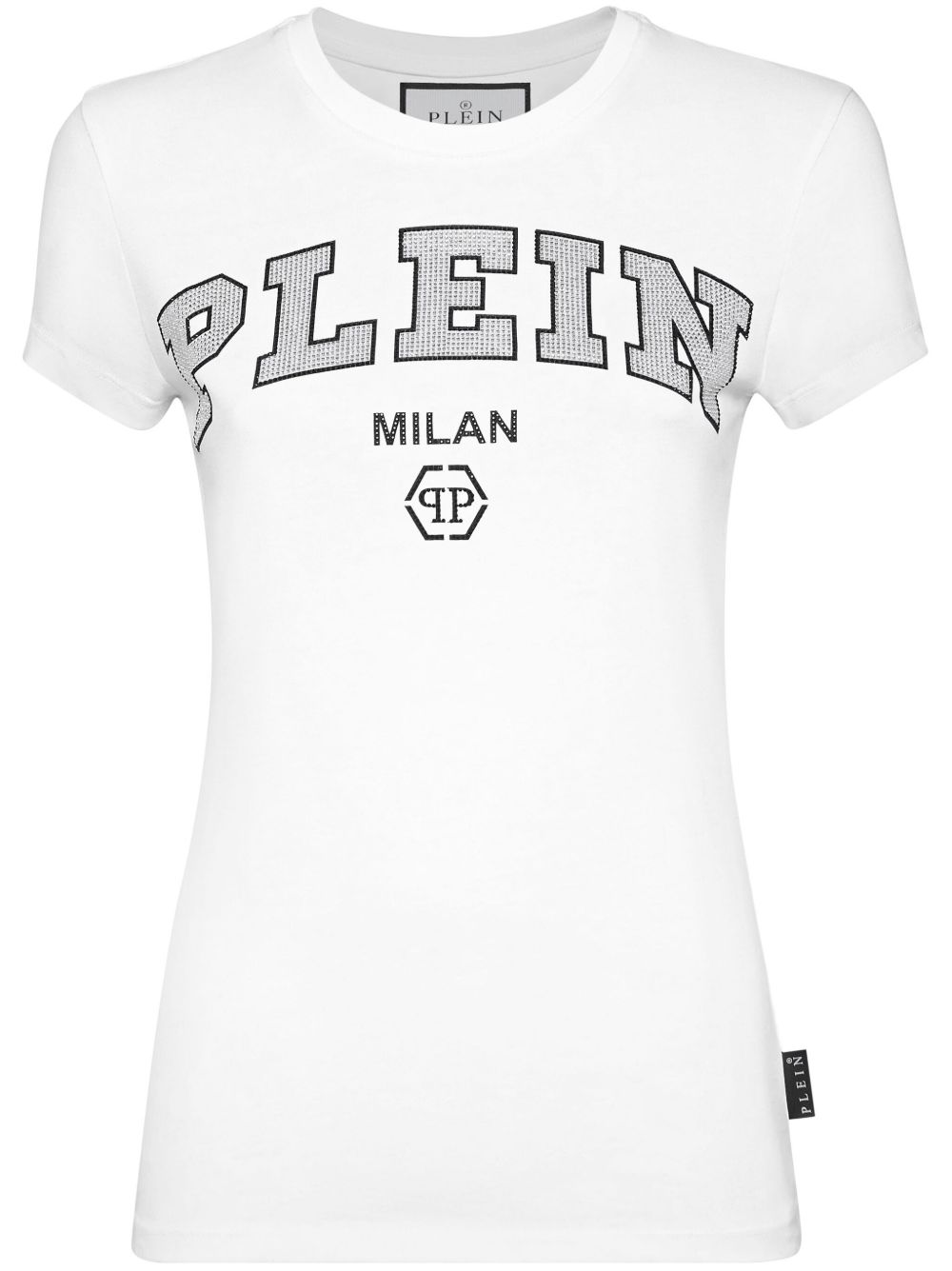 Philipp Plein 晶饰logo棉T恤 - 白色