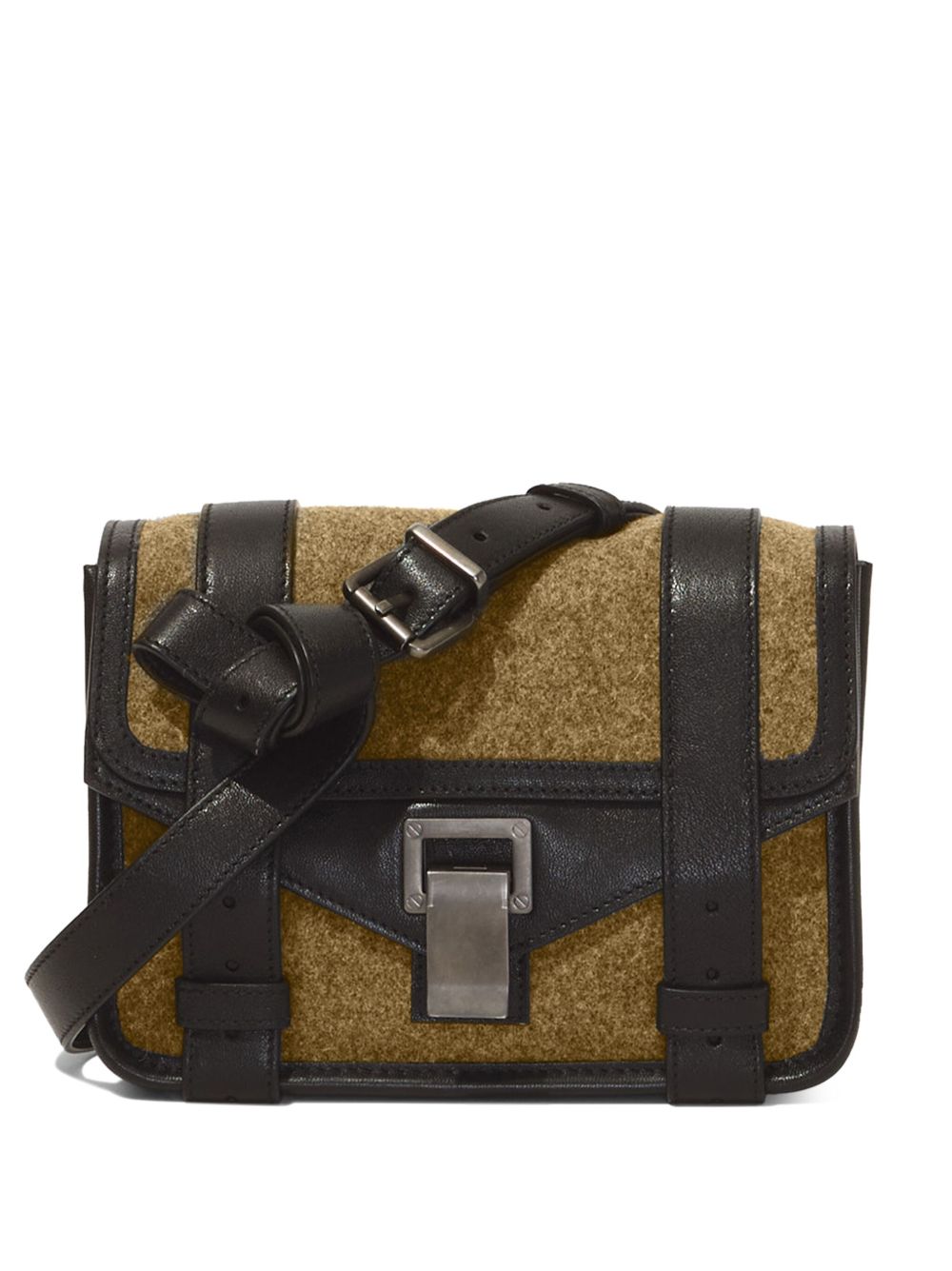 Proenza Schouler PS1 皮质边饰迷你斜挎包 - 褐色