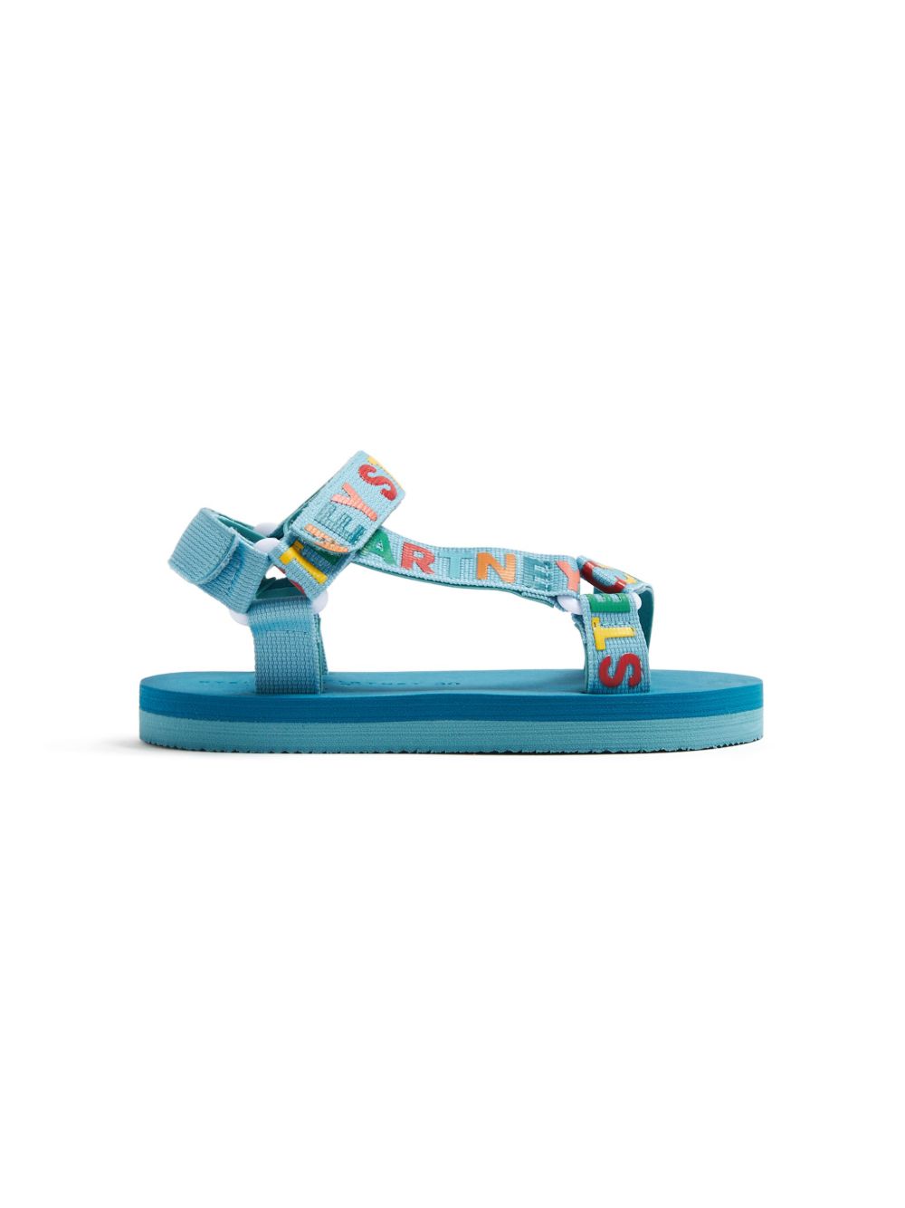 Stella McCartney Kids logo织带魔术贴凉鞋 - 蓝色