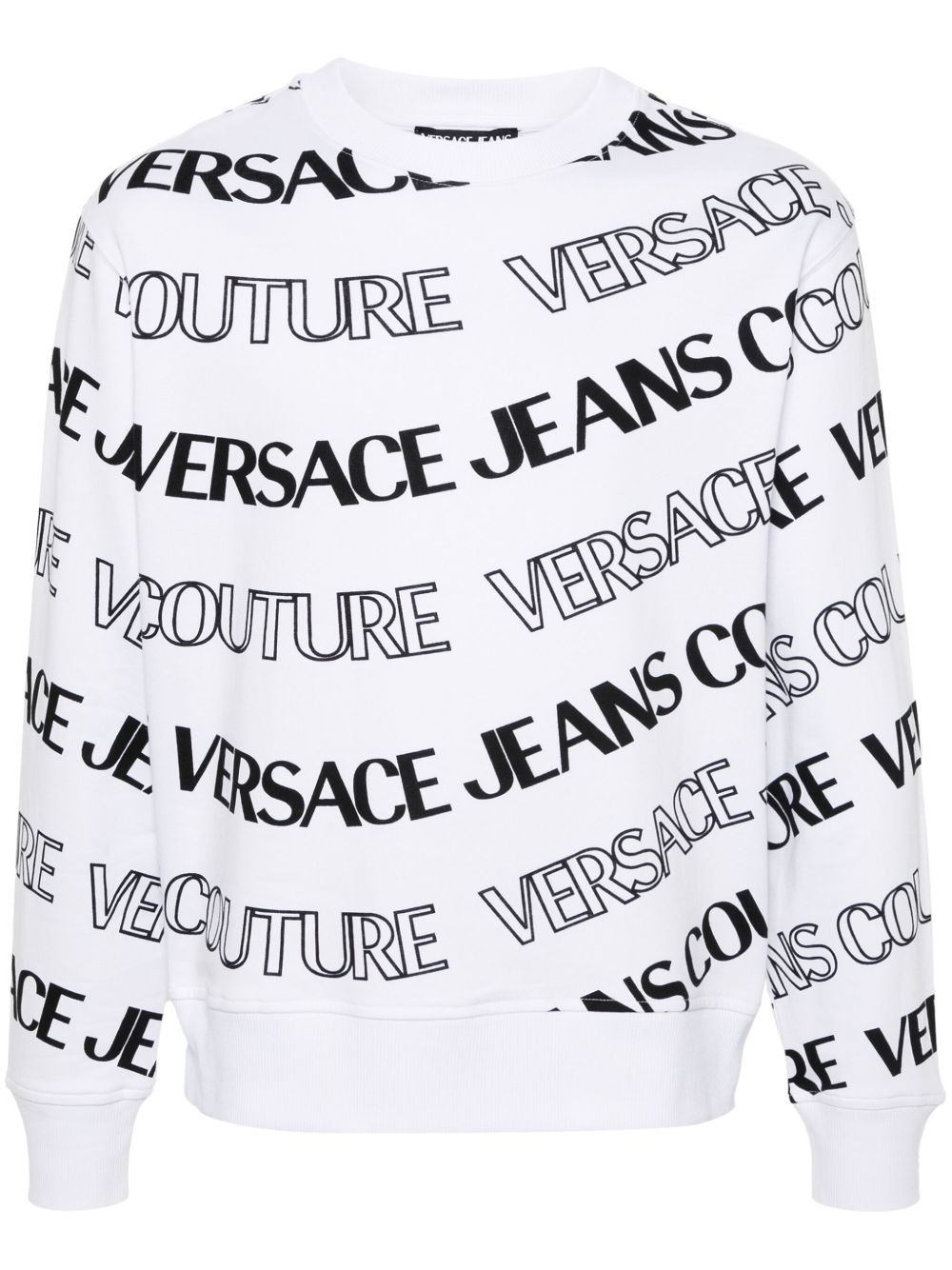 Versace Jeans Couture Logowave 印花棉卫衣 - 白色