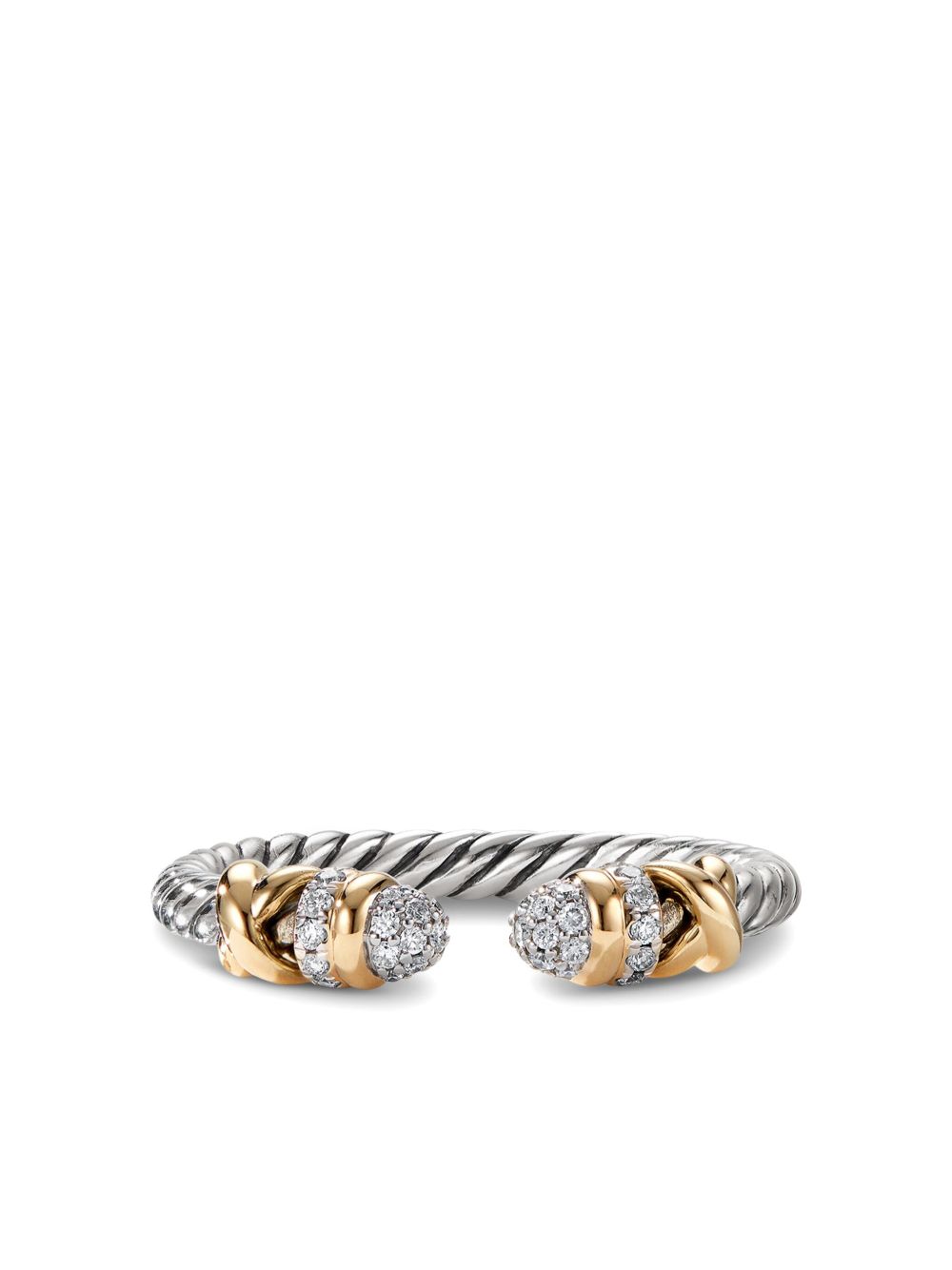 David Yurman 纯银 Petite Helena 钻石戒指 - 银色