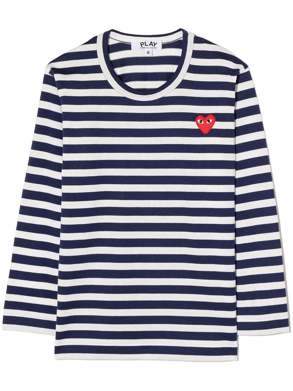 Comme Des Garçons Play Kids 标贴条纹T恤 - 蓝色