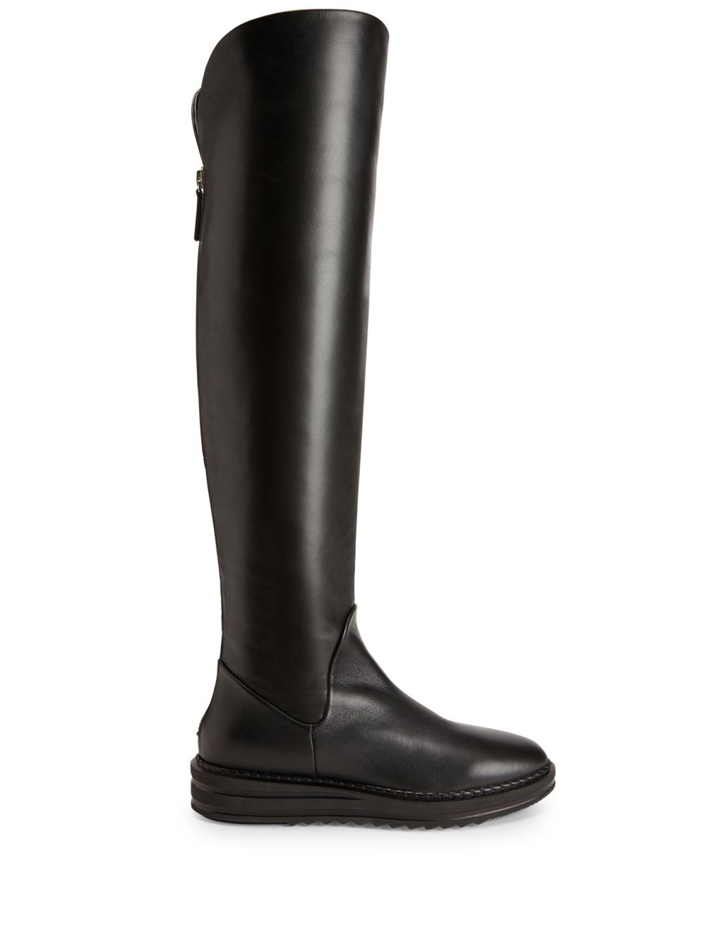 Giuseppe Zanotti Malakhie 皮质及膝靴 - 黑色
