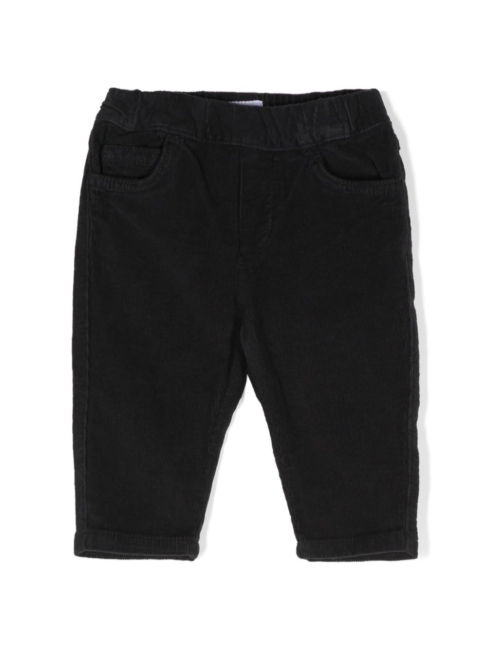 Emporio Armani Kids 灯芯绒松紧裤腰长裤 - 蓝色