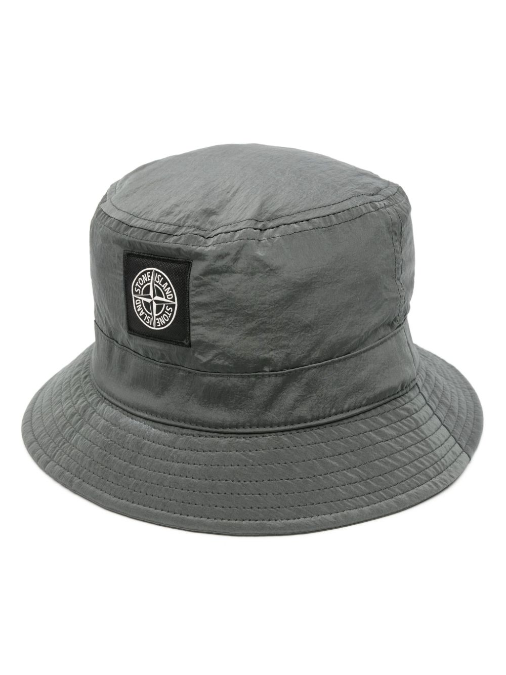 Stone Island 标贴泡泡纱渔夫帽 - 绿色