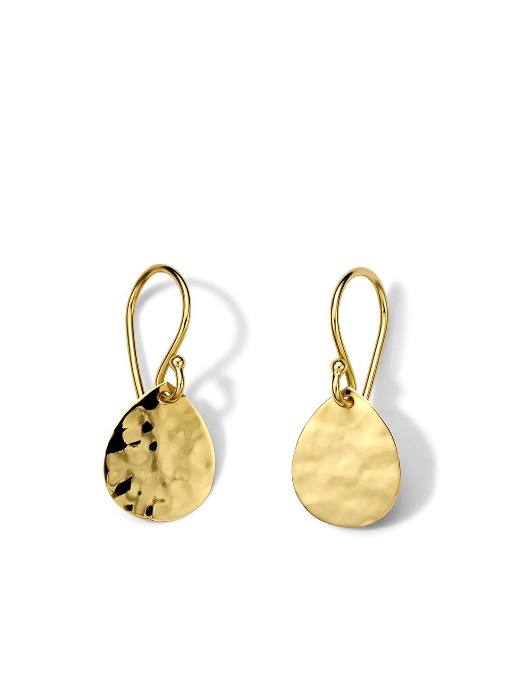 IPPOLITA Classico 18K黄金泪滴形凹凸纹理吊饰耳环 - 金色