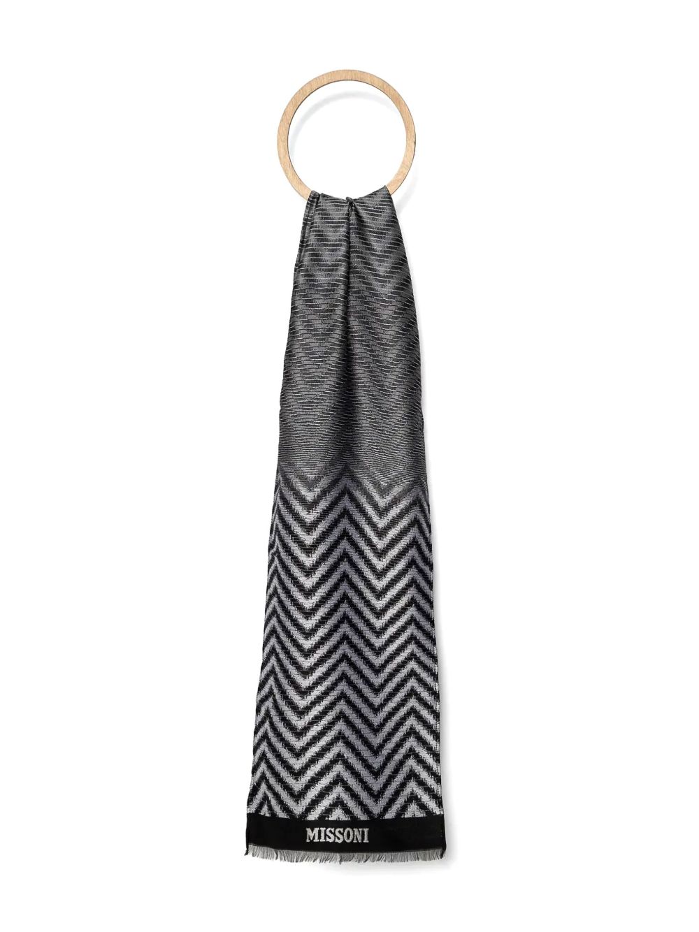 Missoni chevron scarf - 黑色