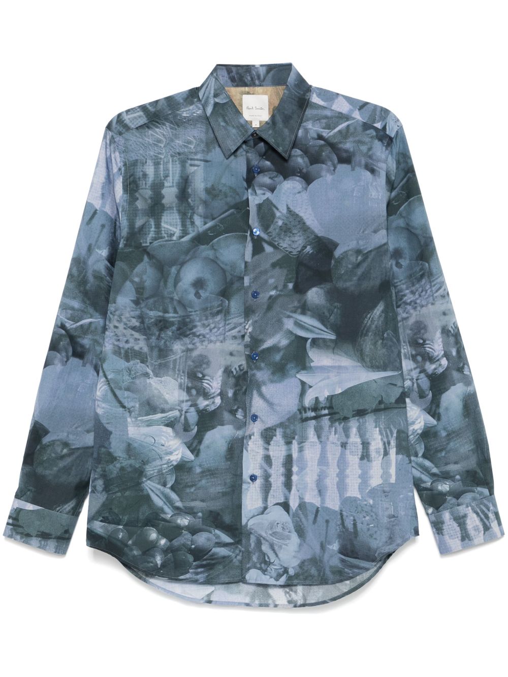 Paul Smith 图案印花衬衫 - 蓝色