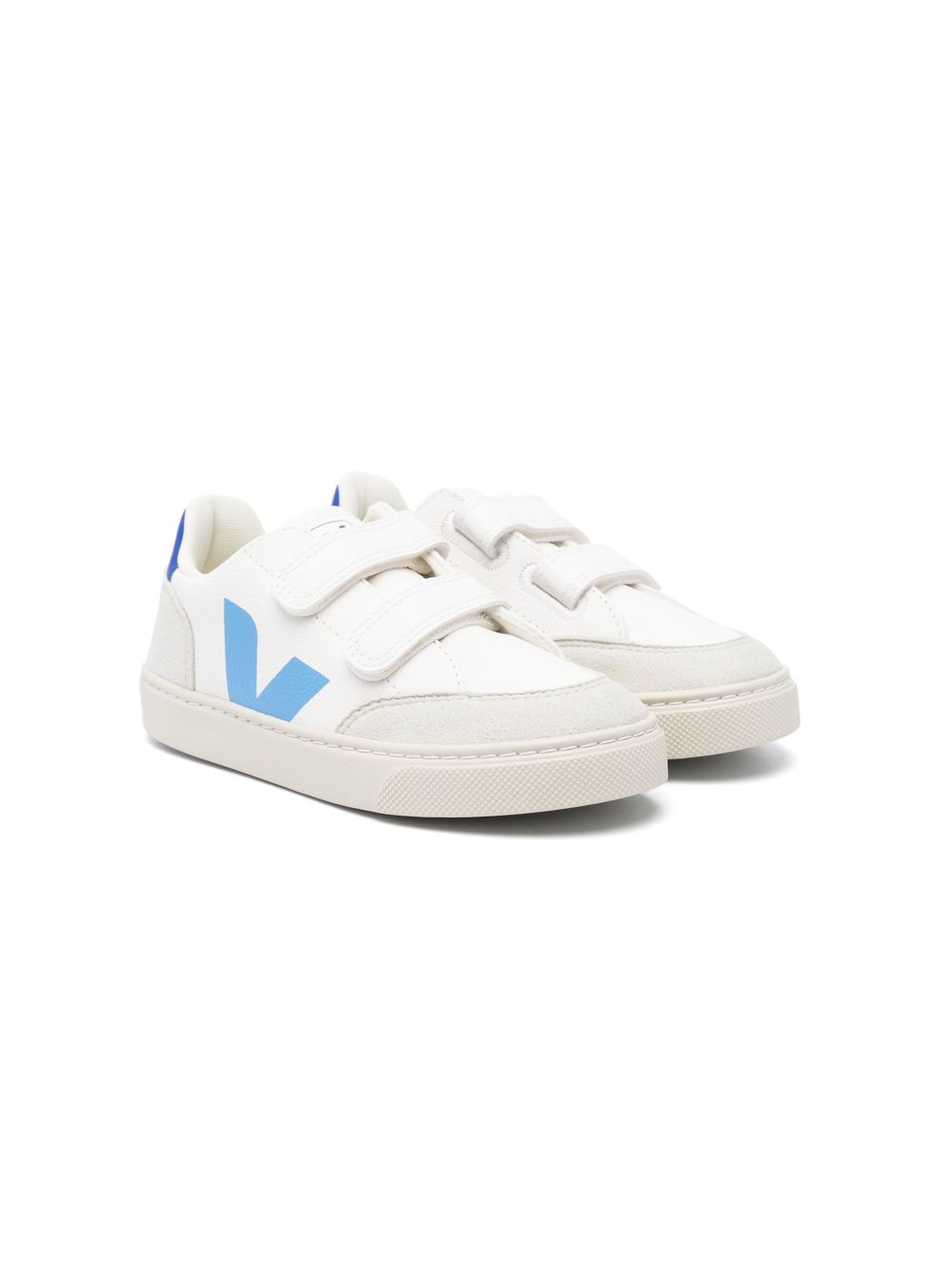 VEJA Kids V-12 皮质运动鞋 - 白色